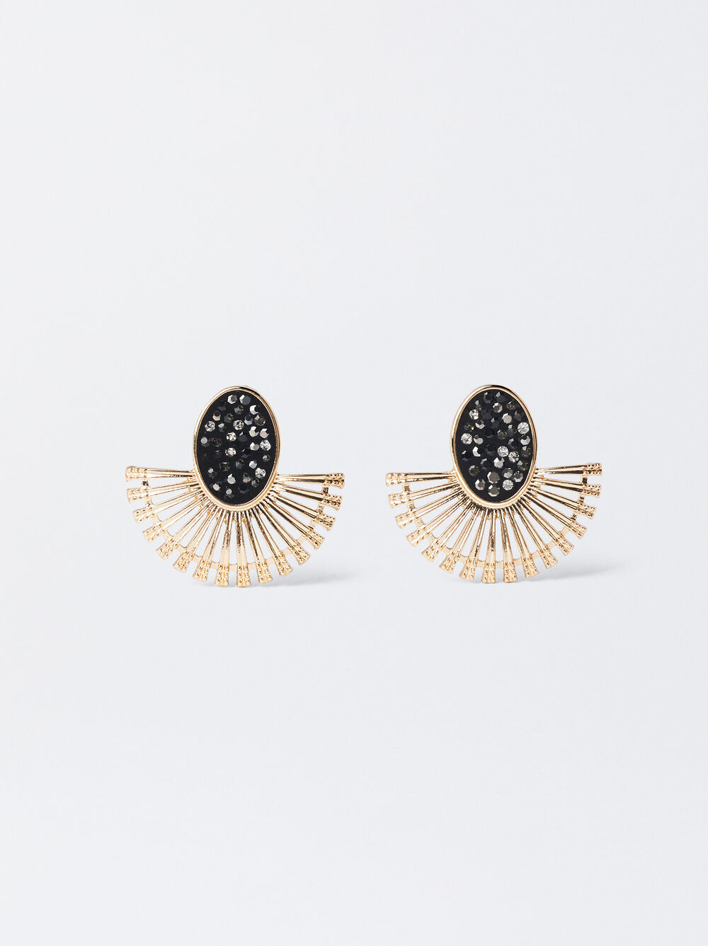 Golden Earrings With Strass