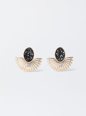 Golden Earrings With Strass image number 0.0