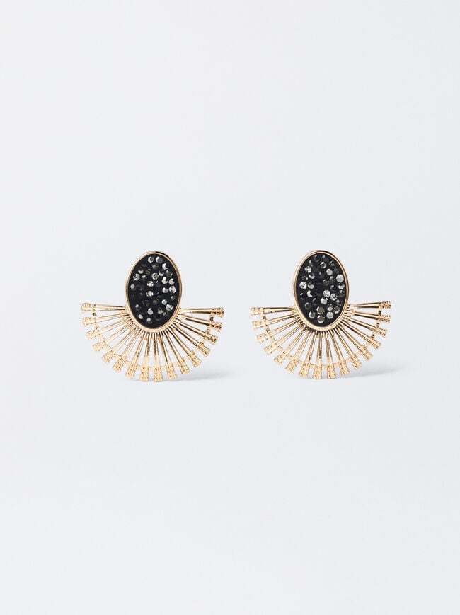 Golden Earrings With Strass image number 0.0