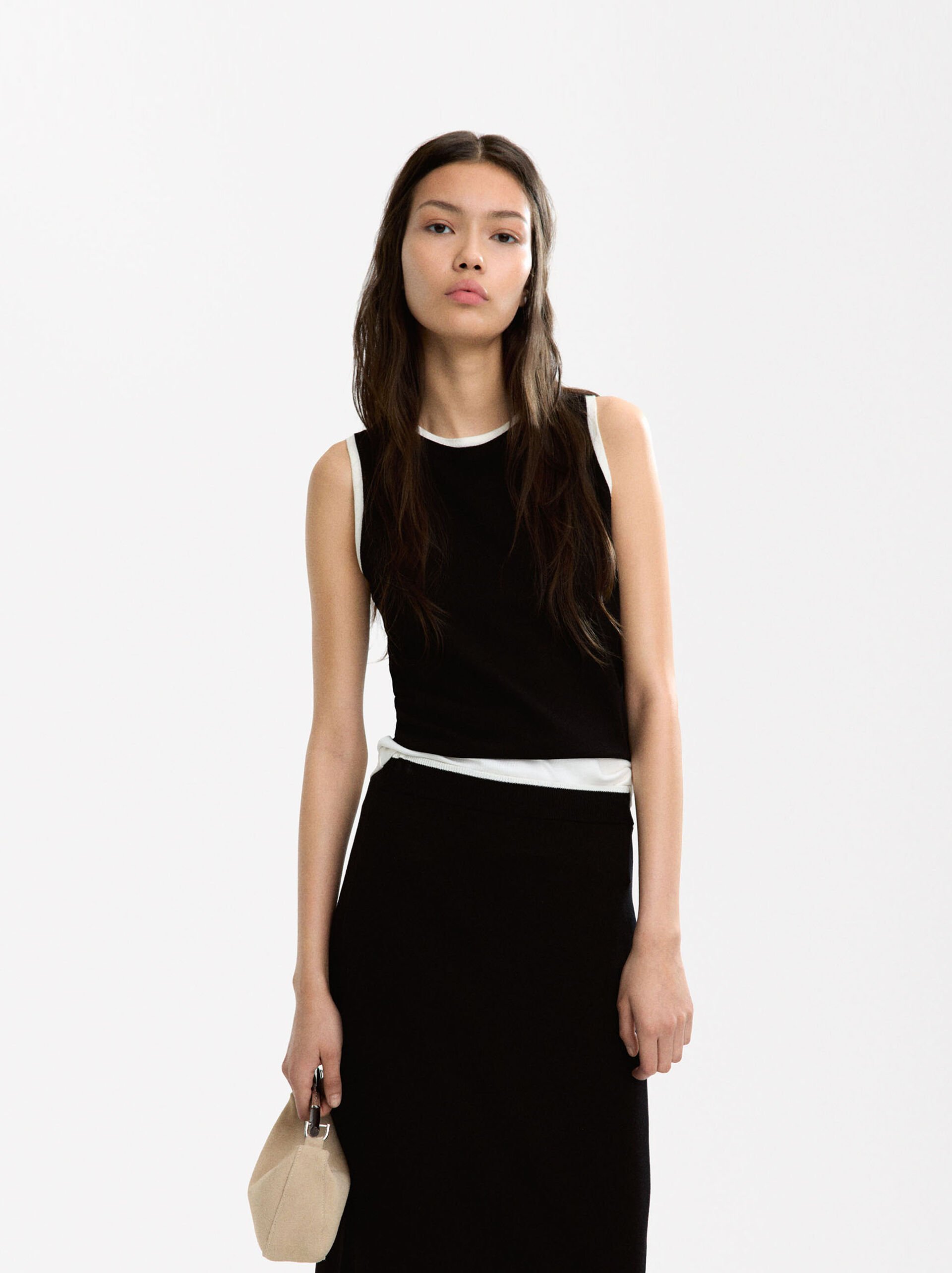 Contrast knit top image number 5.0
