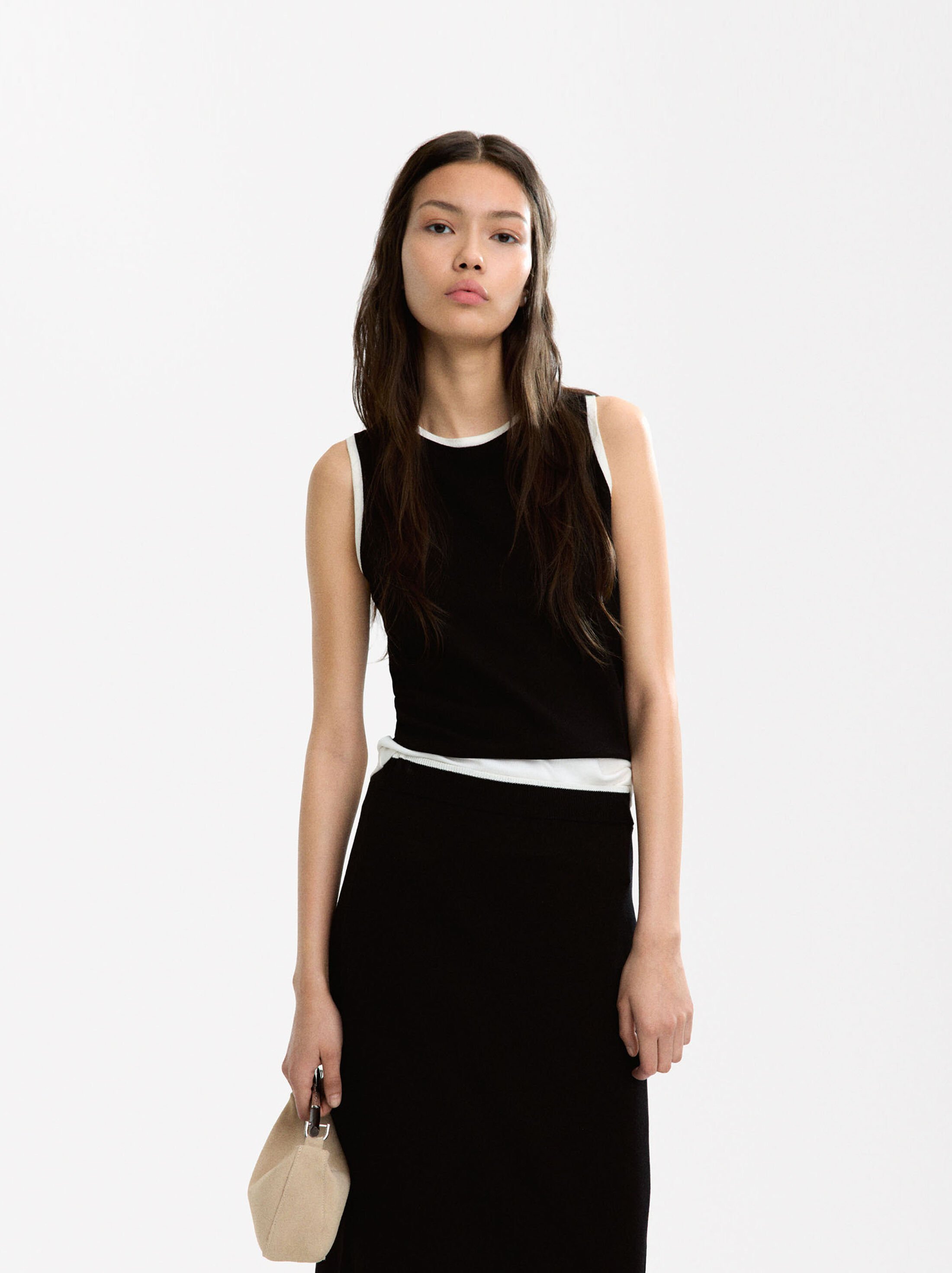 Contrast knit top image number 5.0