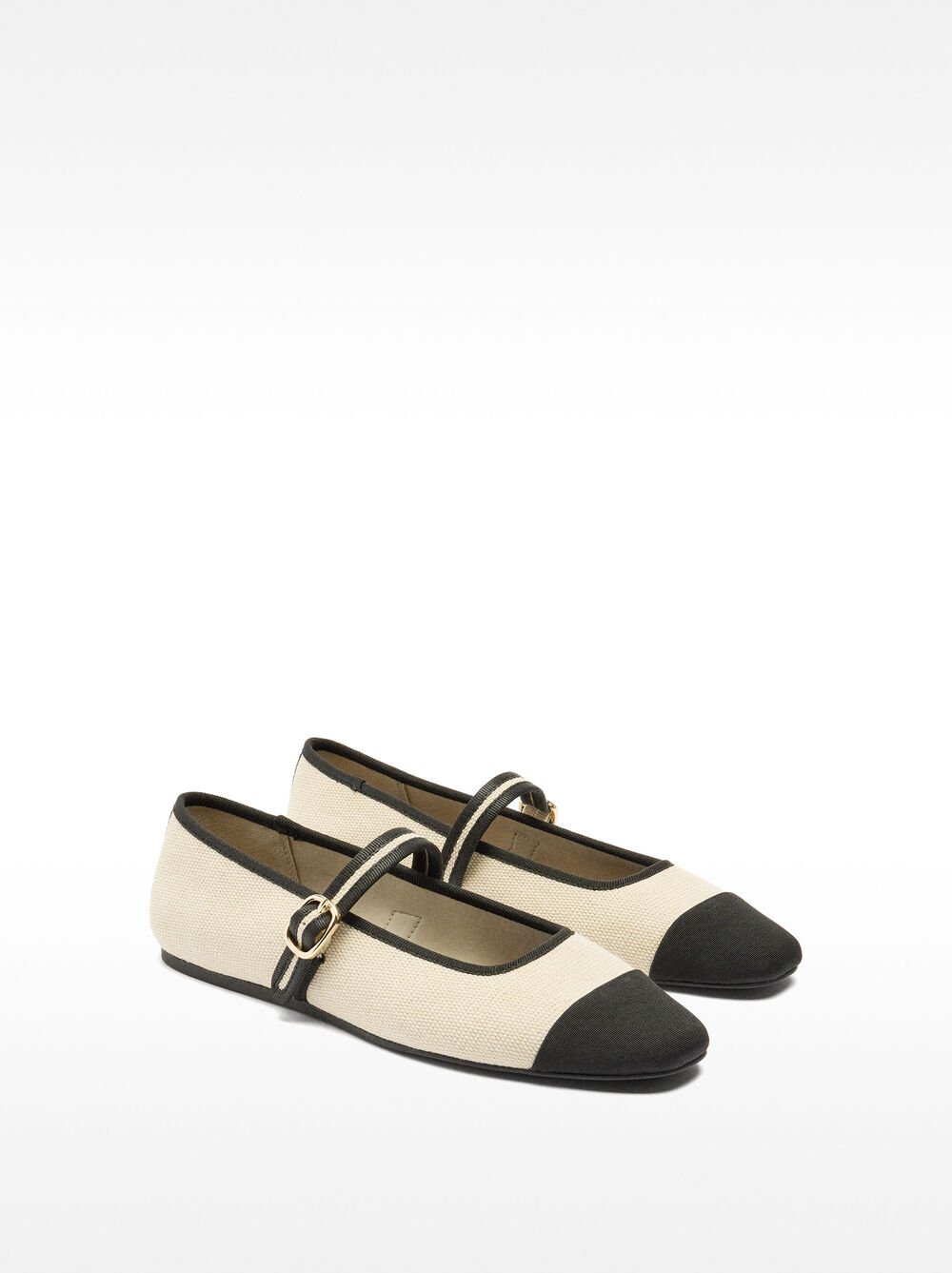 Ballet flats with bicolor fabric