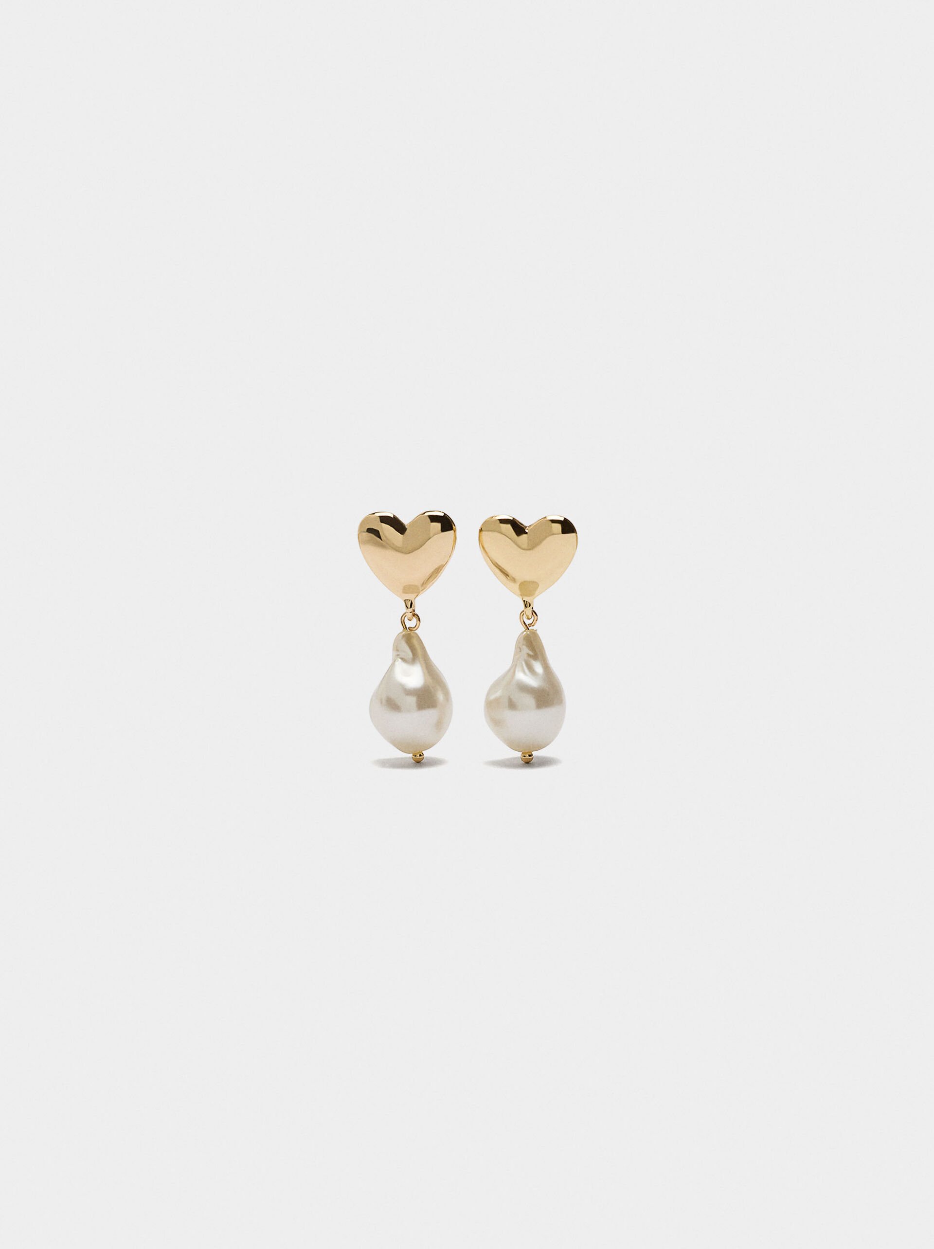 Heart earrings with pearls image number 0.0