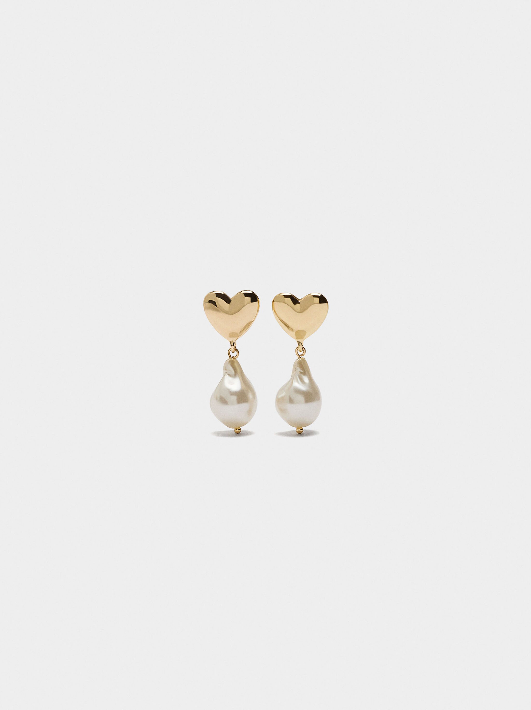 Heart earrings with pearls image number 0.0