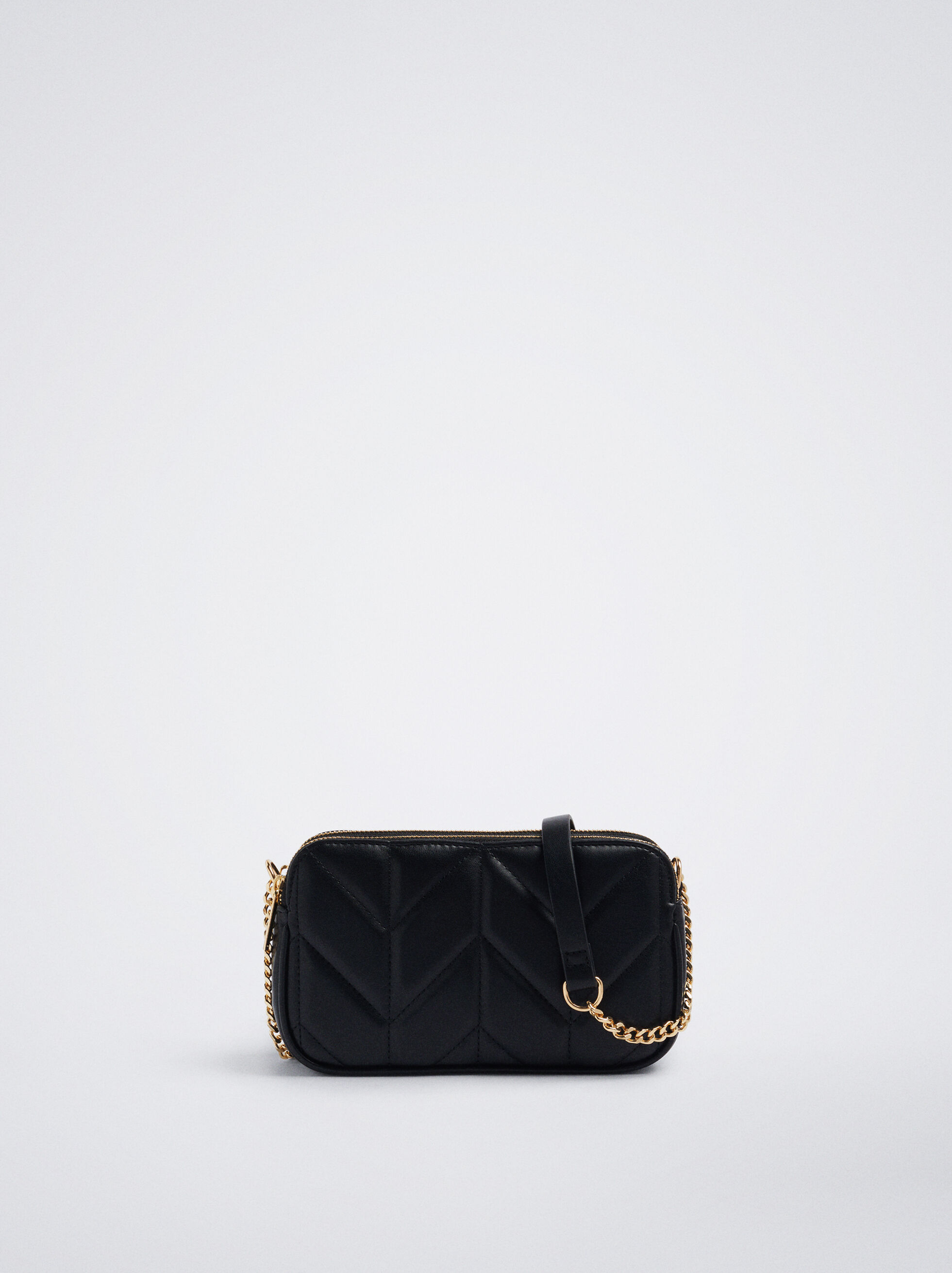 Quilted Crossbody Bag With Chain