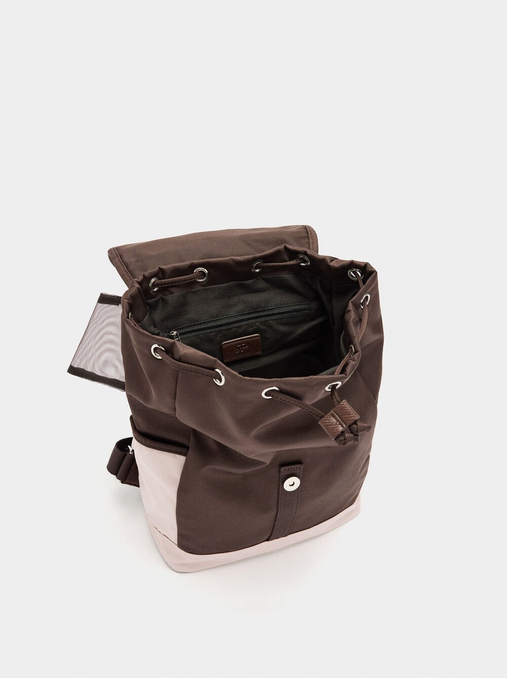 Nylon colour block backpack