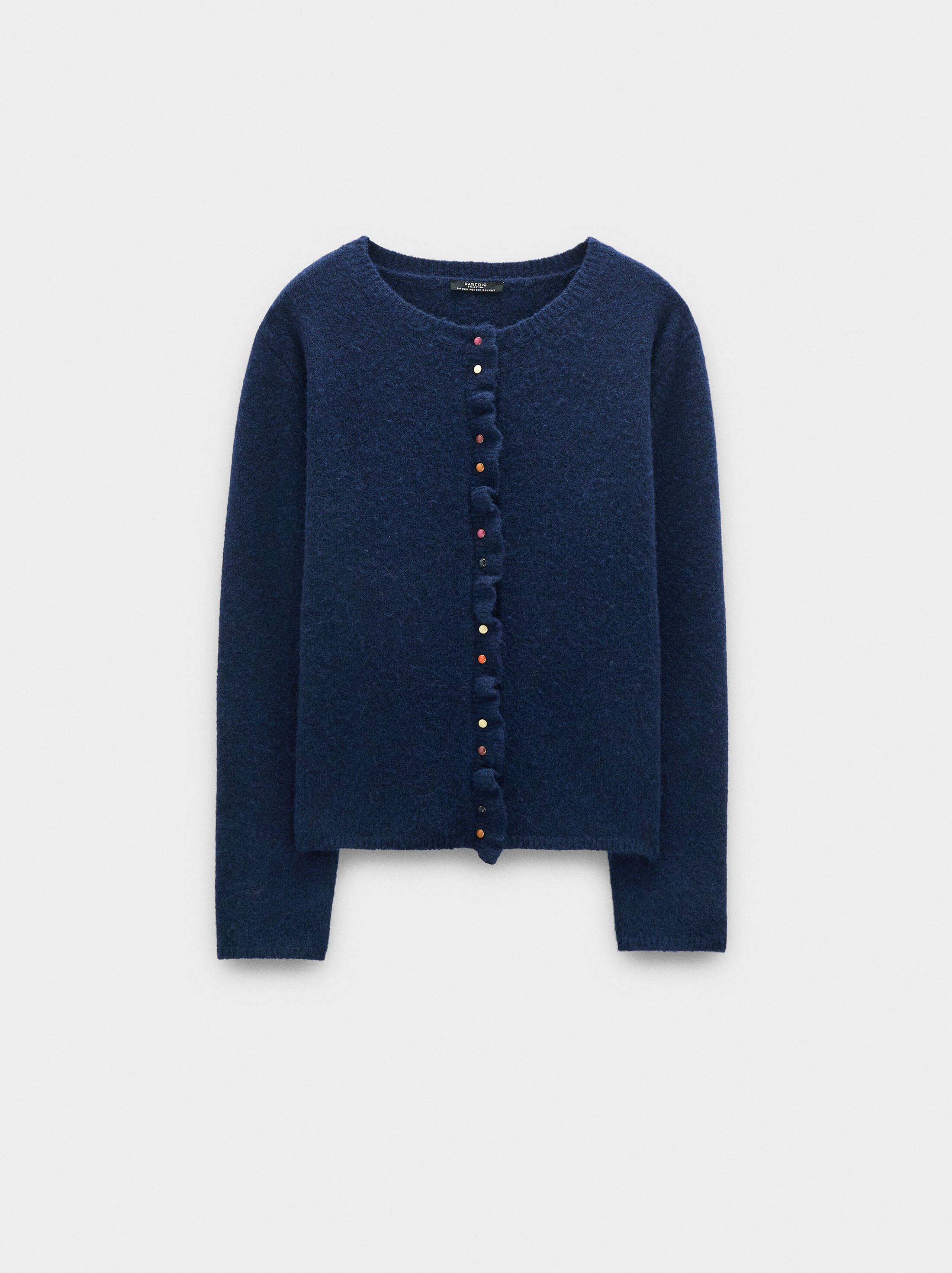 Knitted cardigan with ruffles image number 4.0