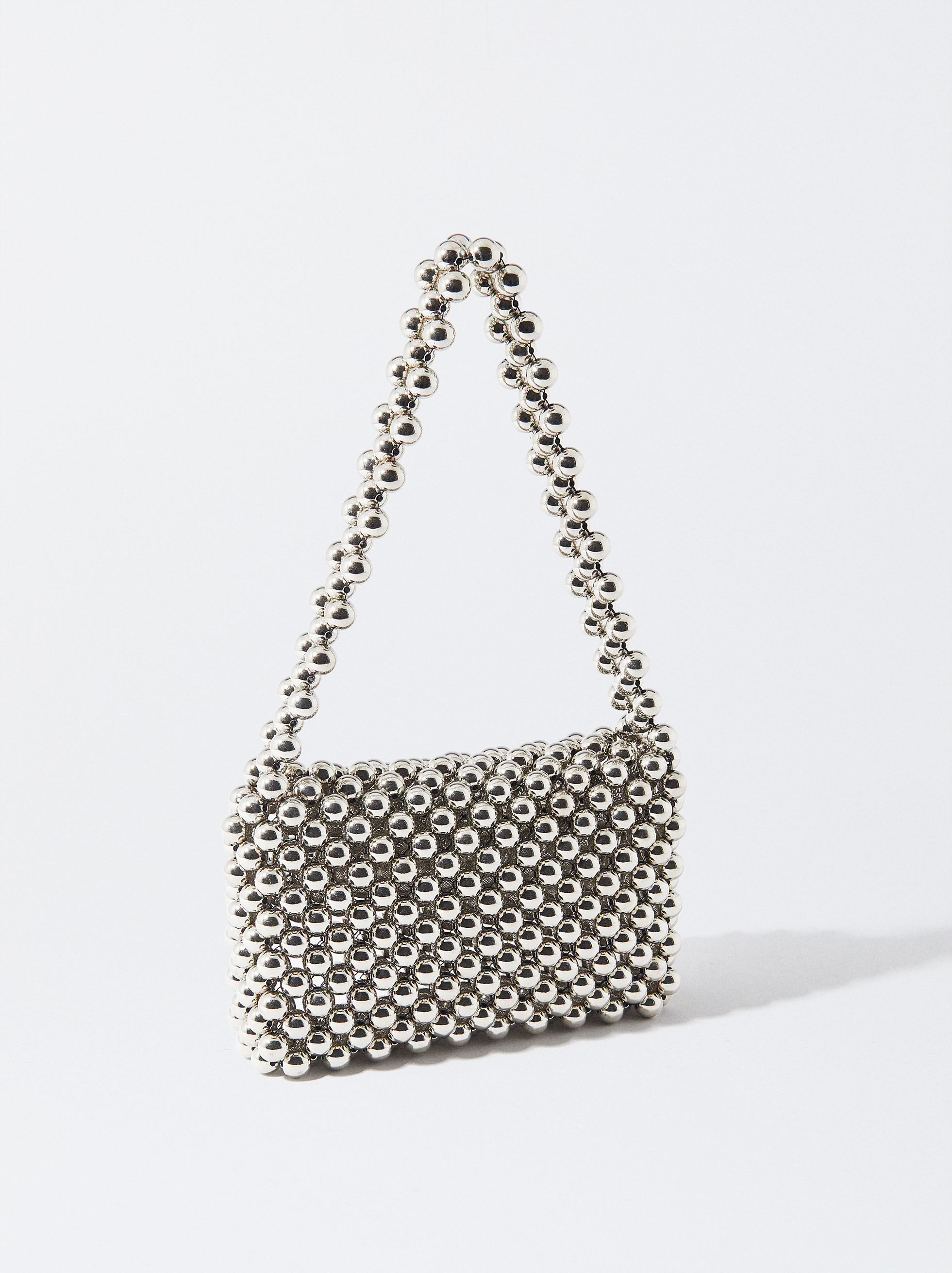 Metallic beaded deals shoulder bag