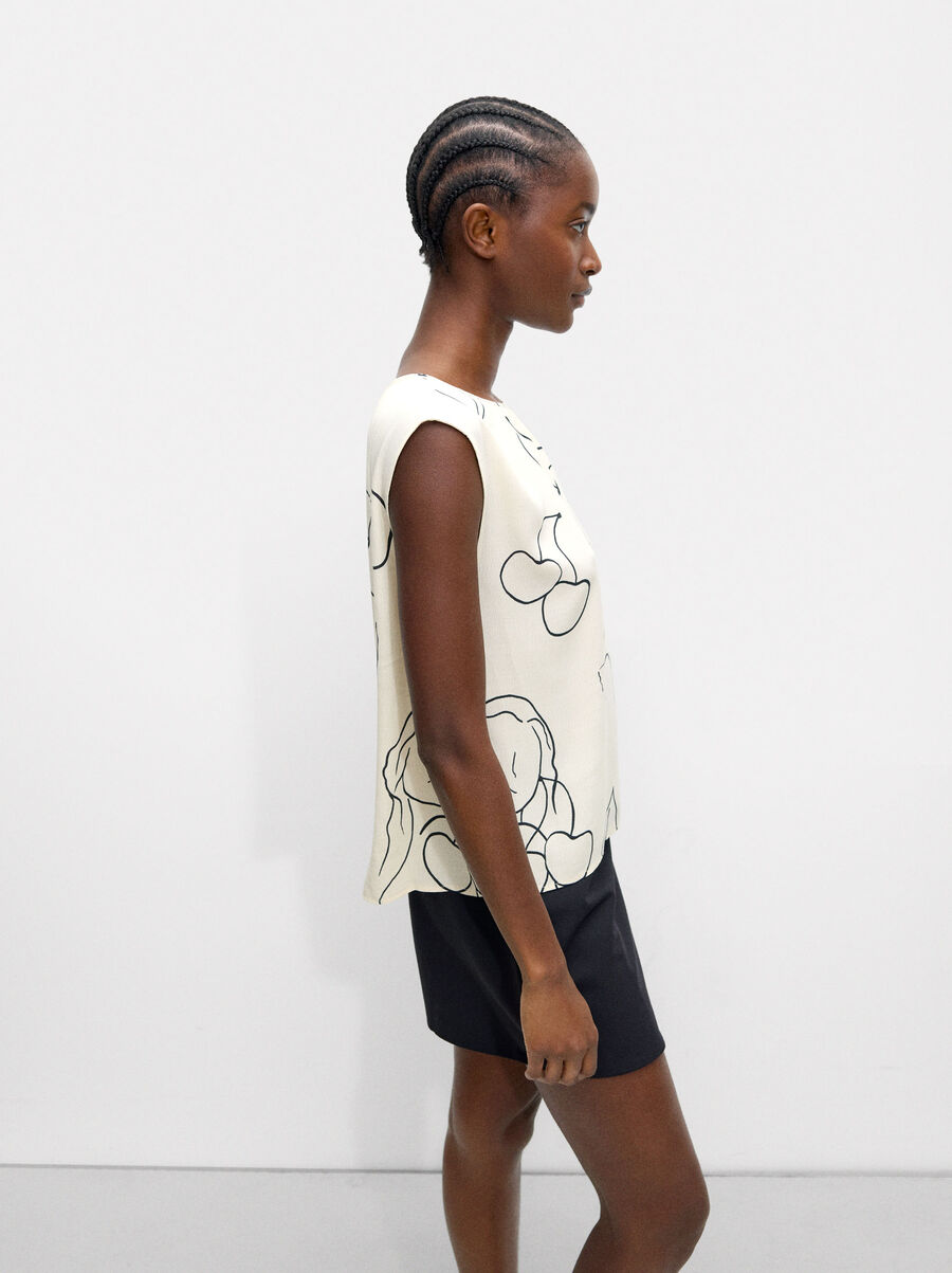 Sleeveless printed top