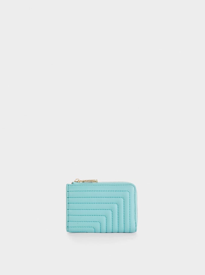 Quilted Coin Purse, Blue, hi-res