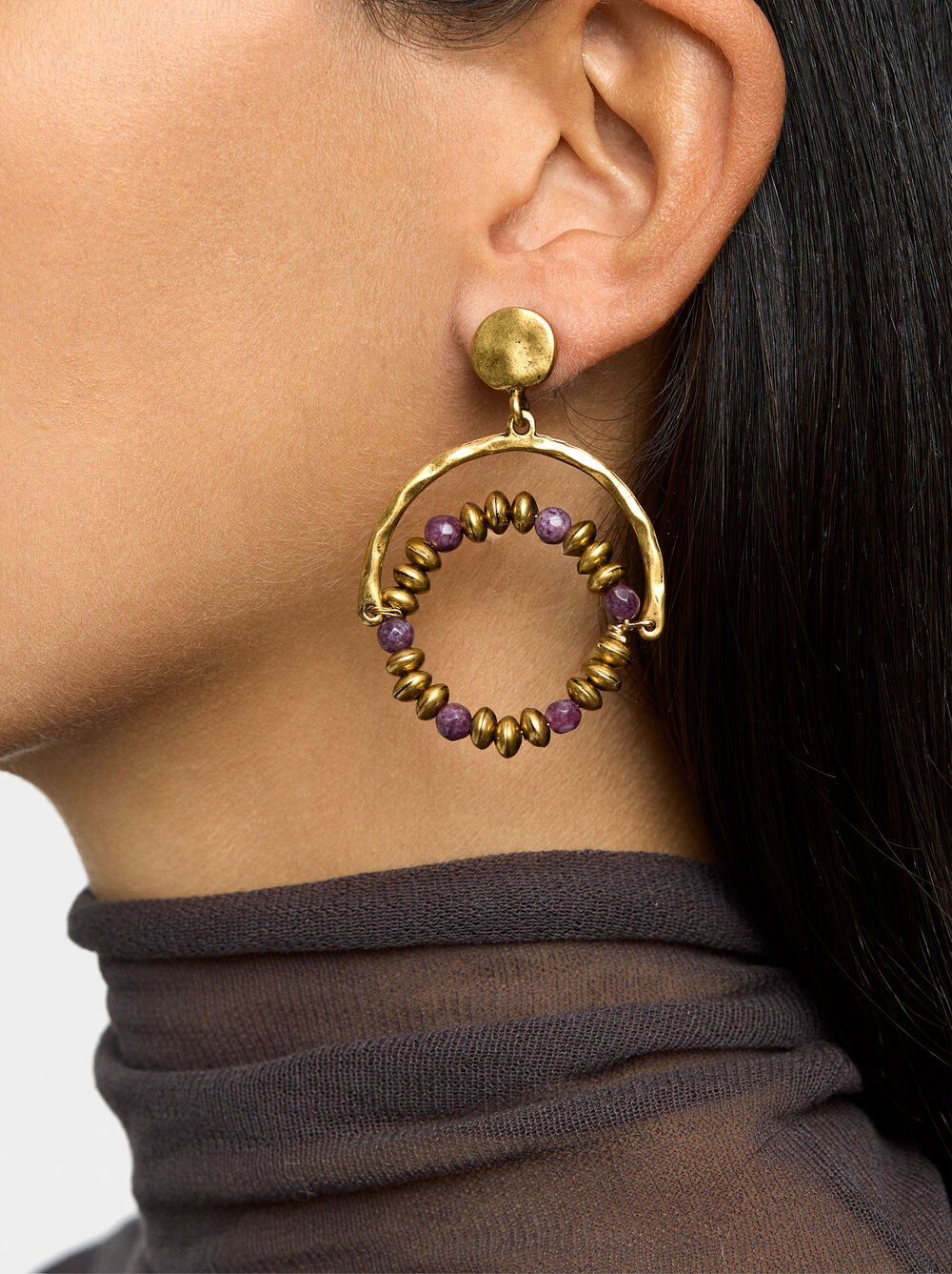 Pendientes de arco con aro