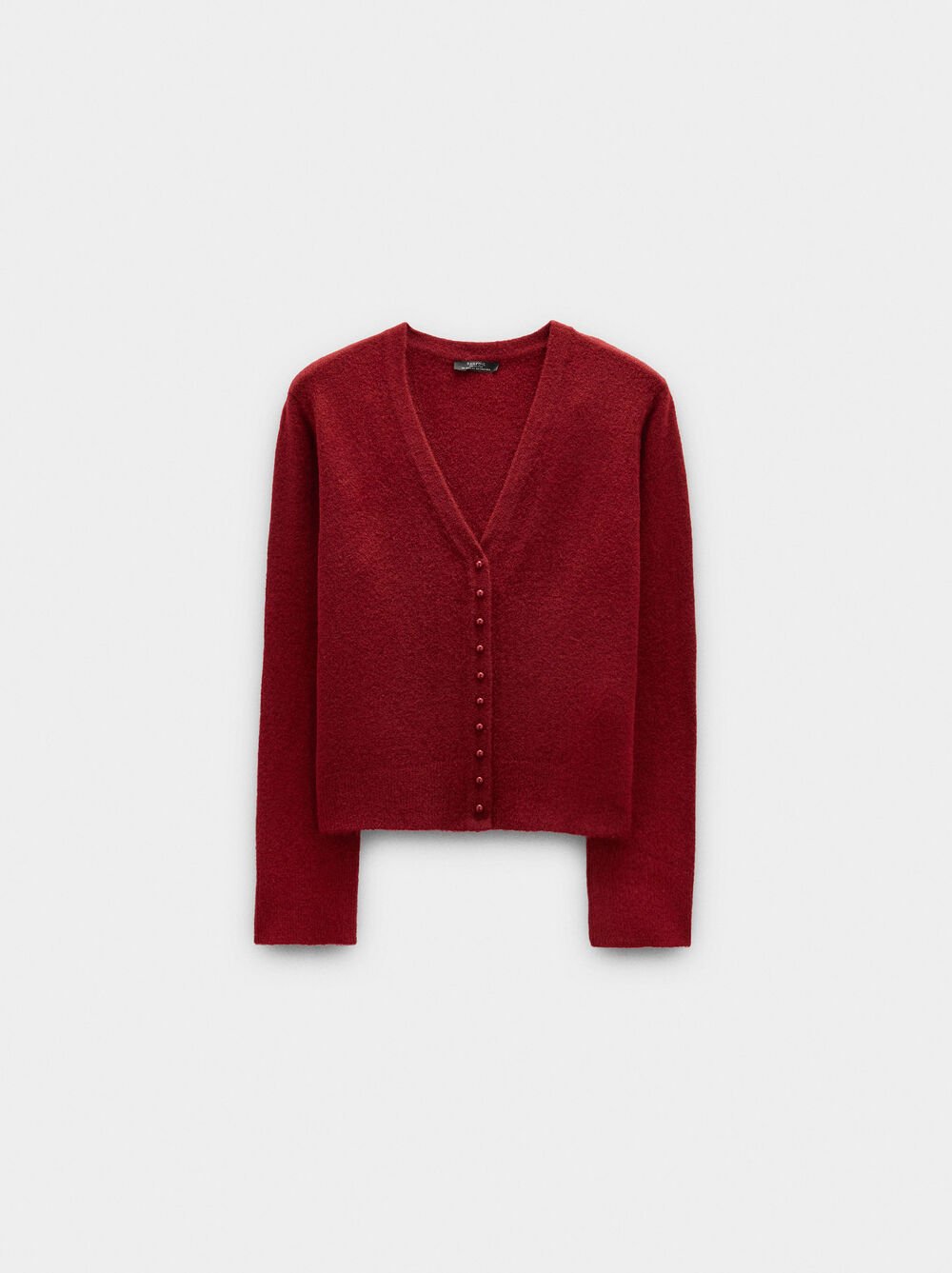 V-neck knit cardigan