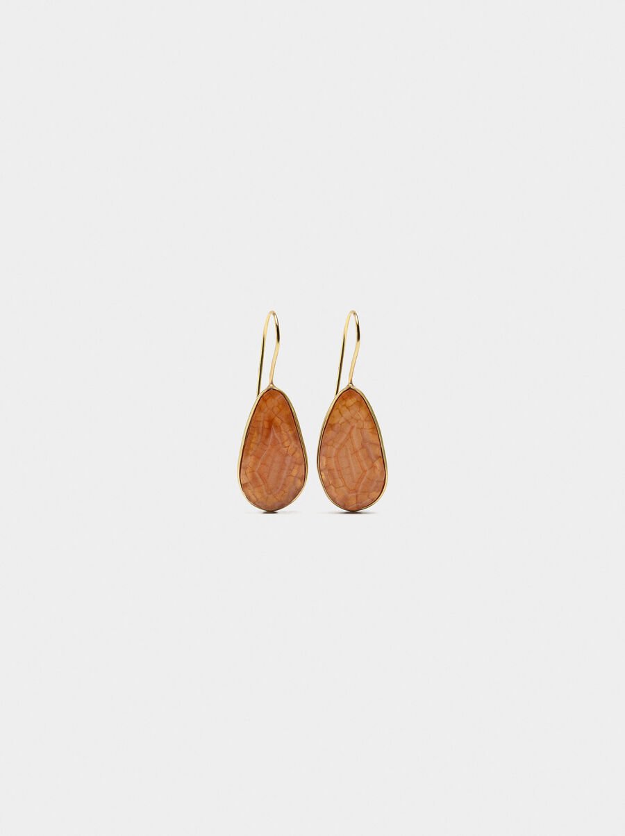 Pendientes ovalados de piedra