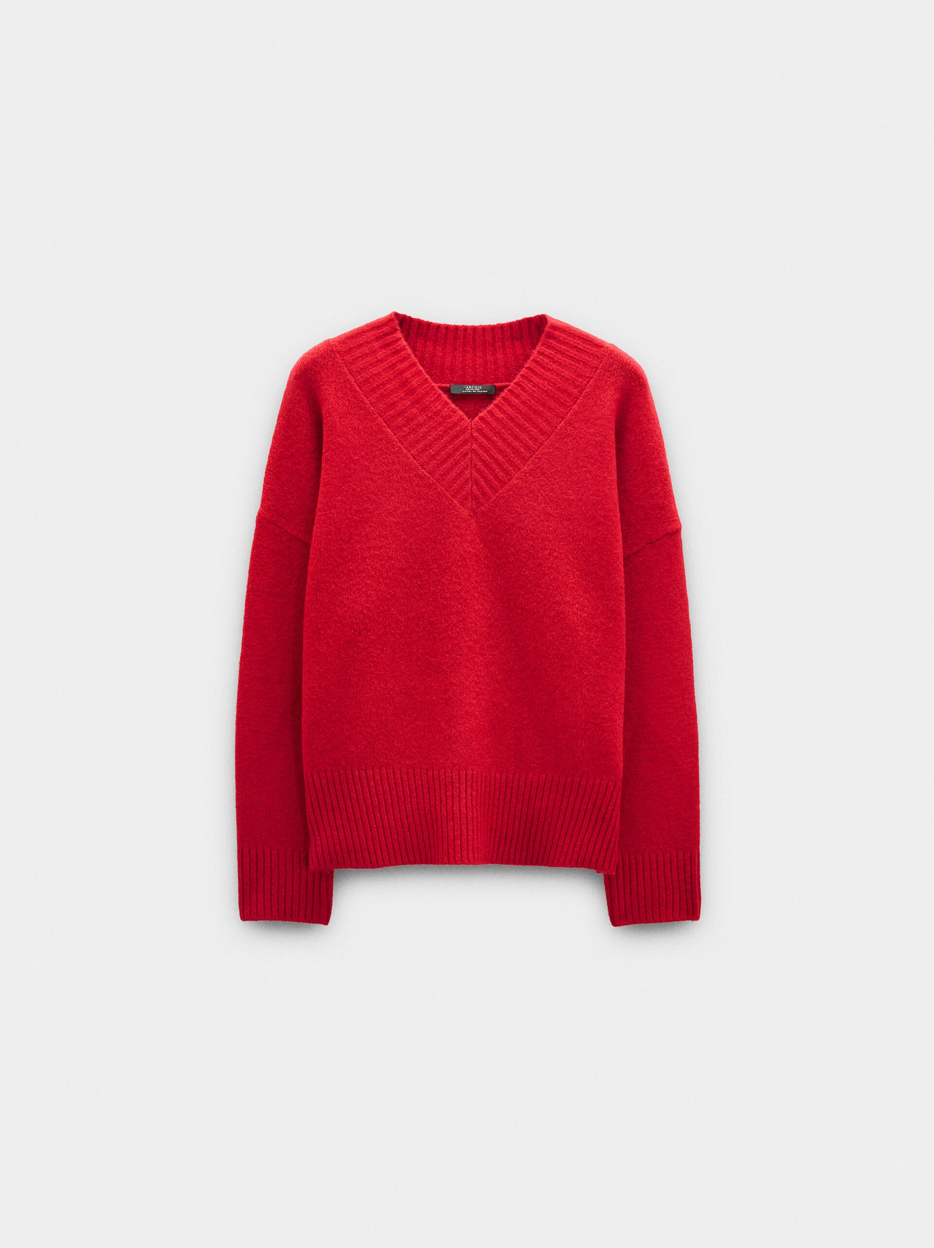 Knit sweater with V-neck image number 4.0