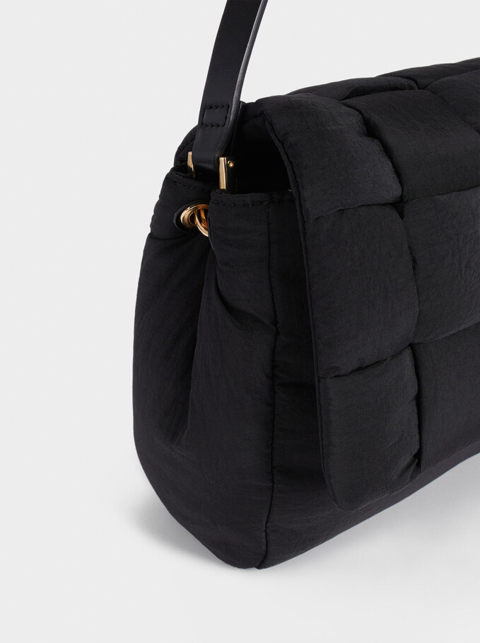 Nylon Crossbody Bag Made From Recycled Materials, Black, hi-res