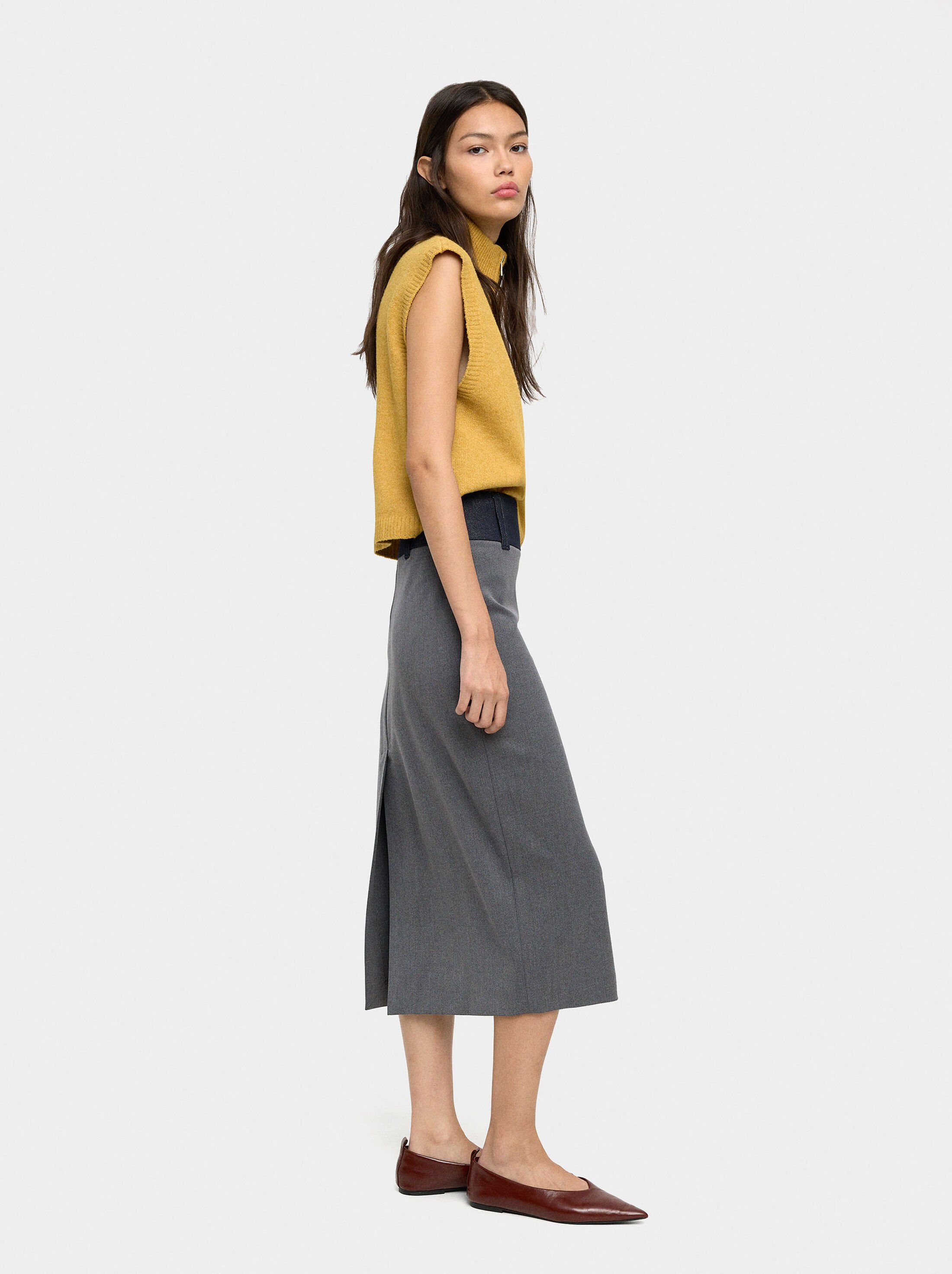 Midi pencil skirt image number 2.0