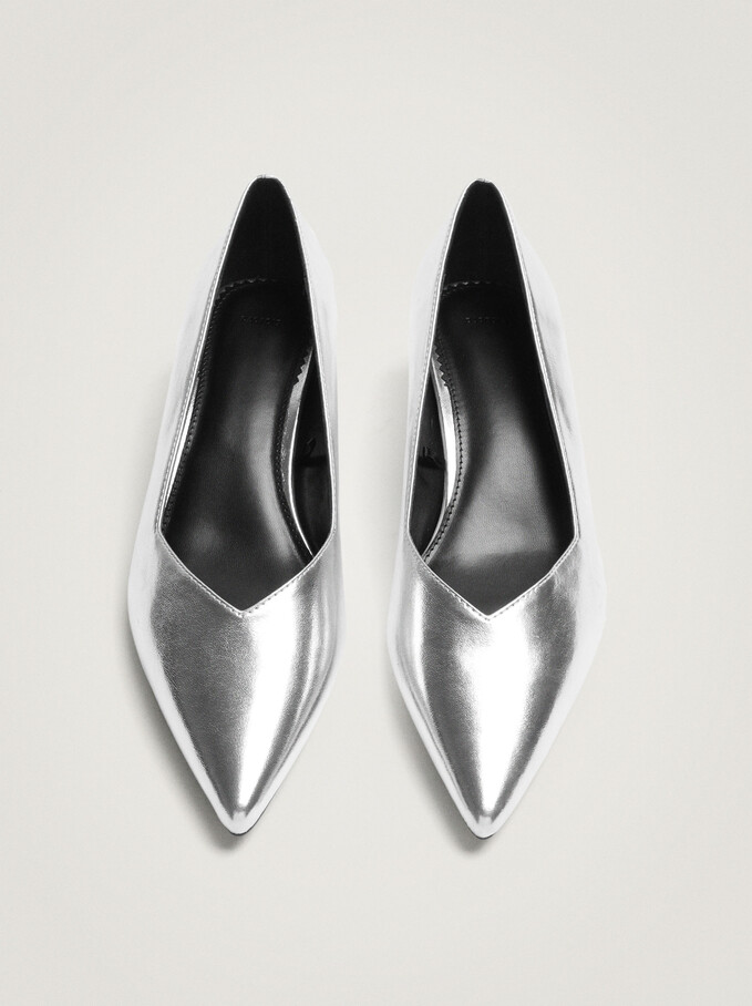 Metallic High-Heel Shoes, Silver, hi-res
