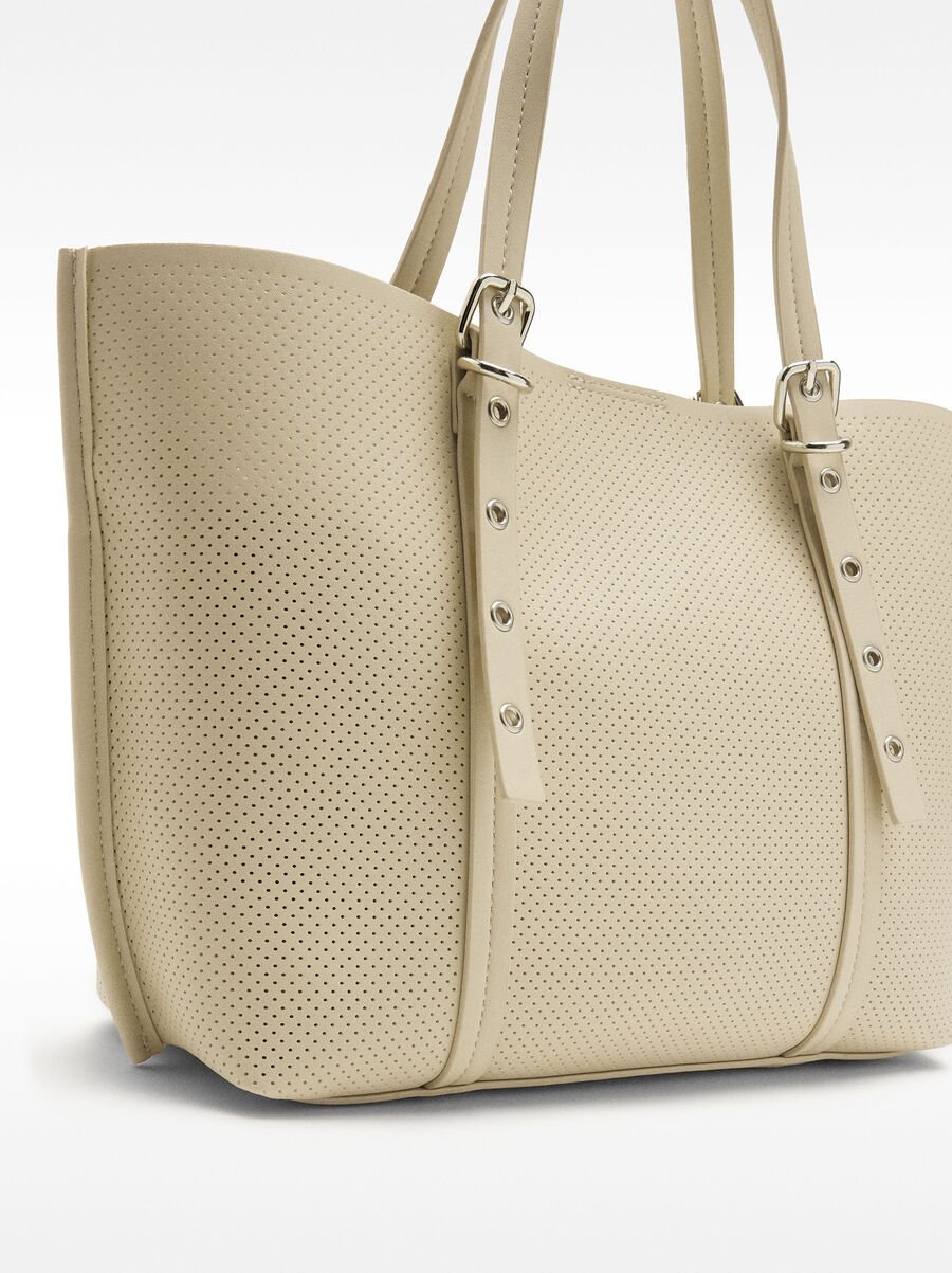 Borsa tote perforata con borsa rimovibile