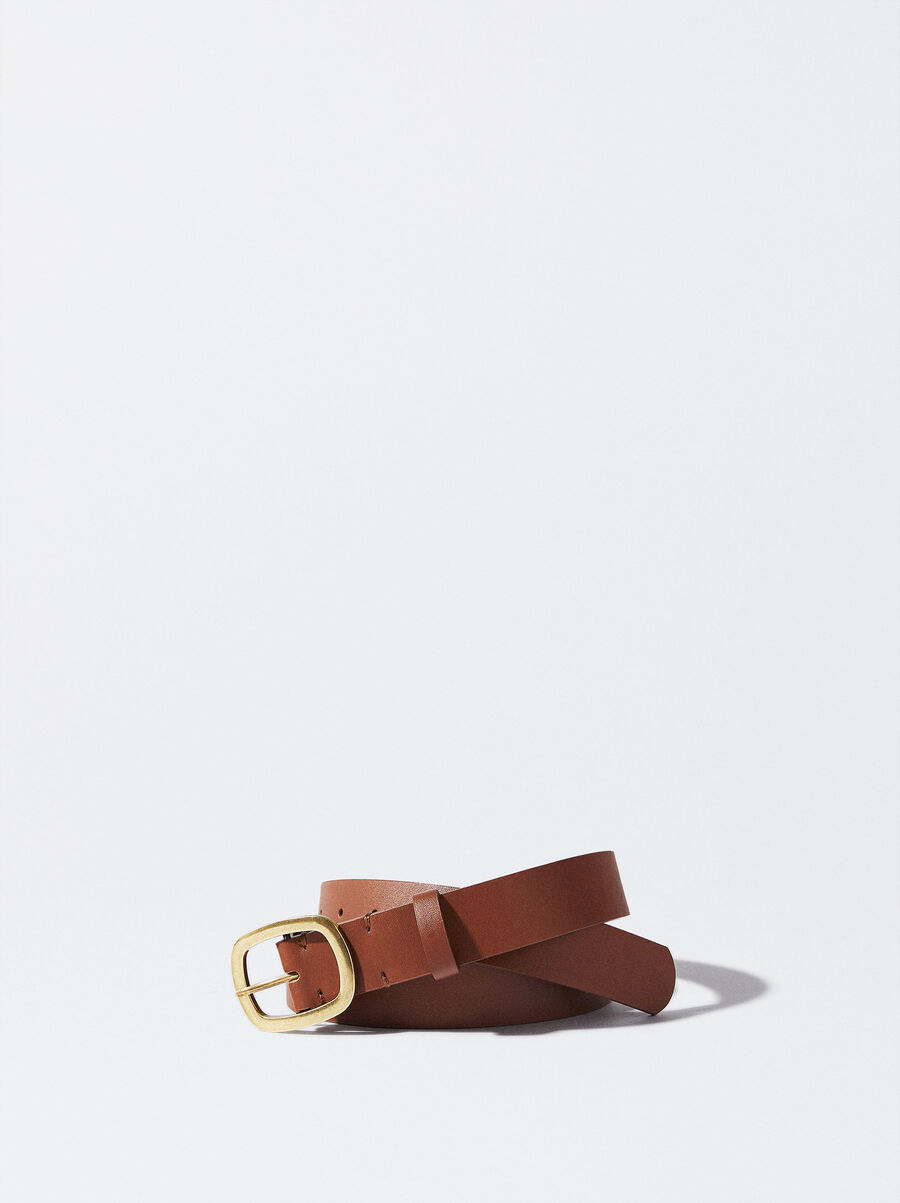 Plain belt with buckle