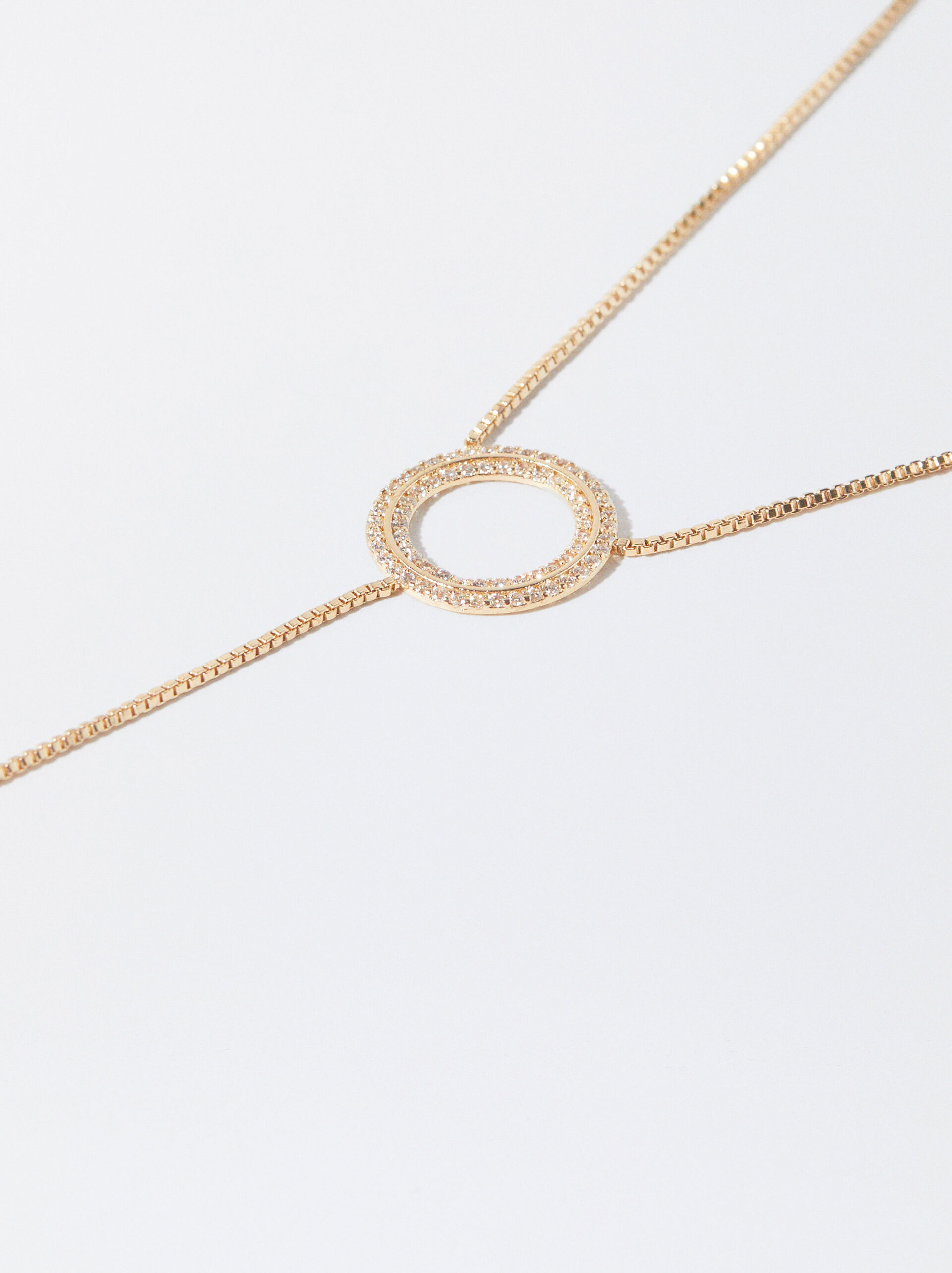 Golden Necklace With Zirconia image number 1.0