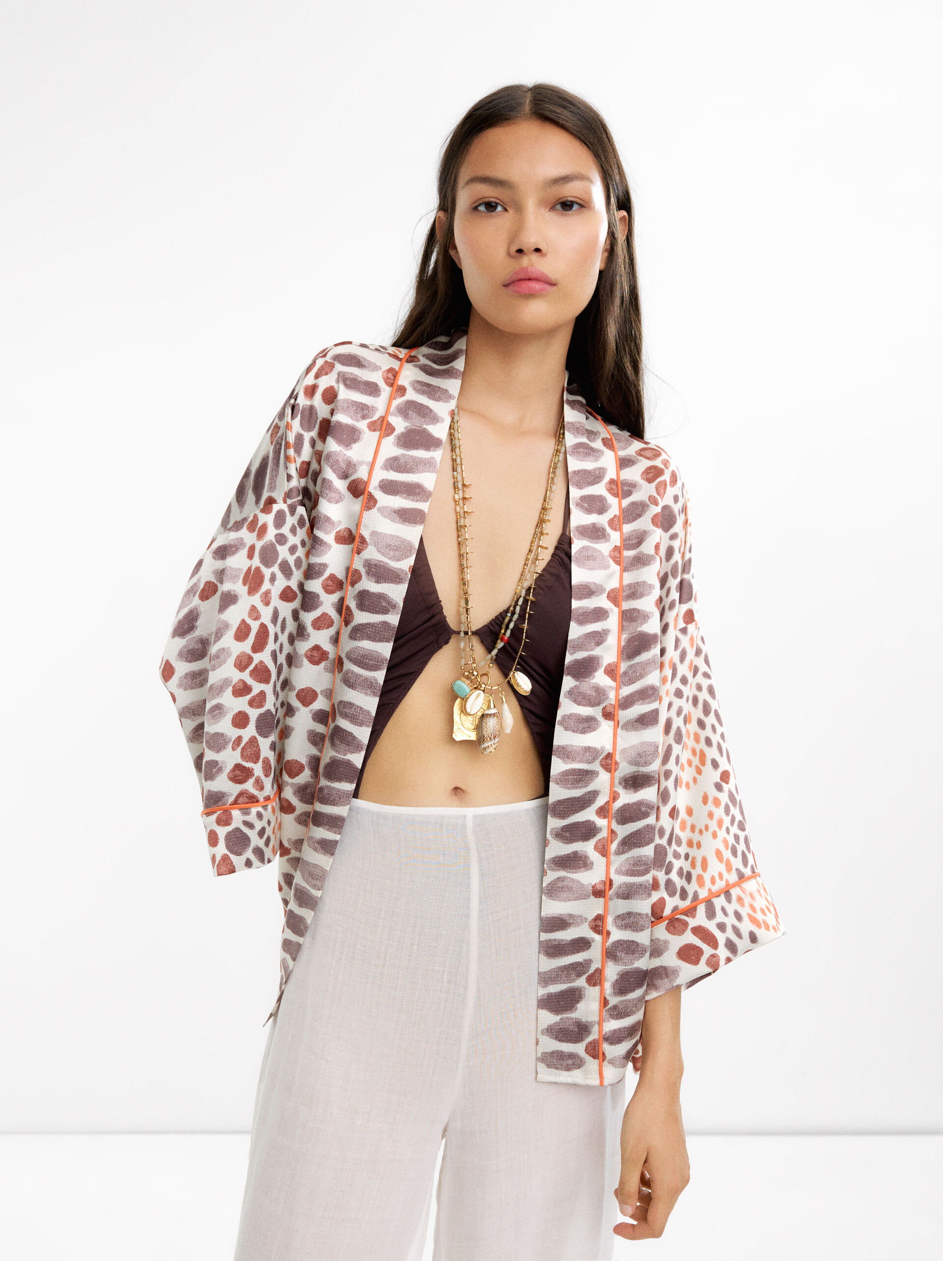Kimono printed with texture image number 1.0