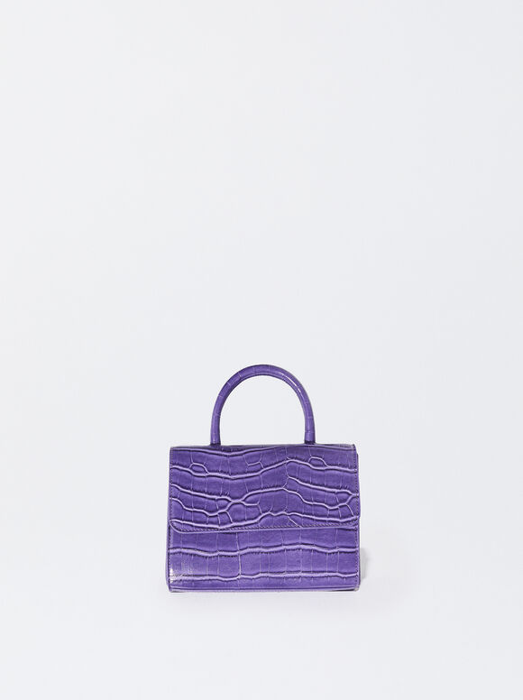 Animal Embossed Party Handbag, Purple, hi-res