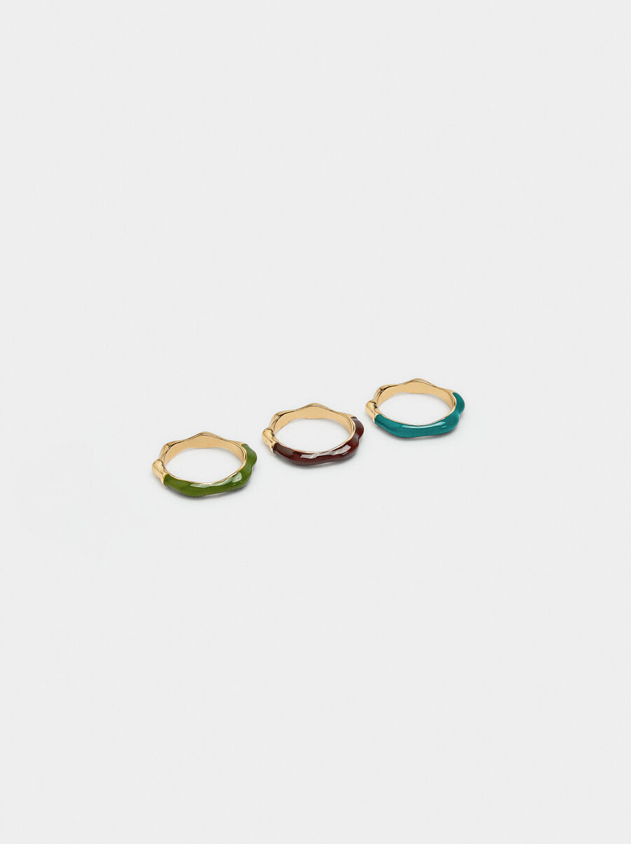 Set of resin rings