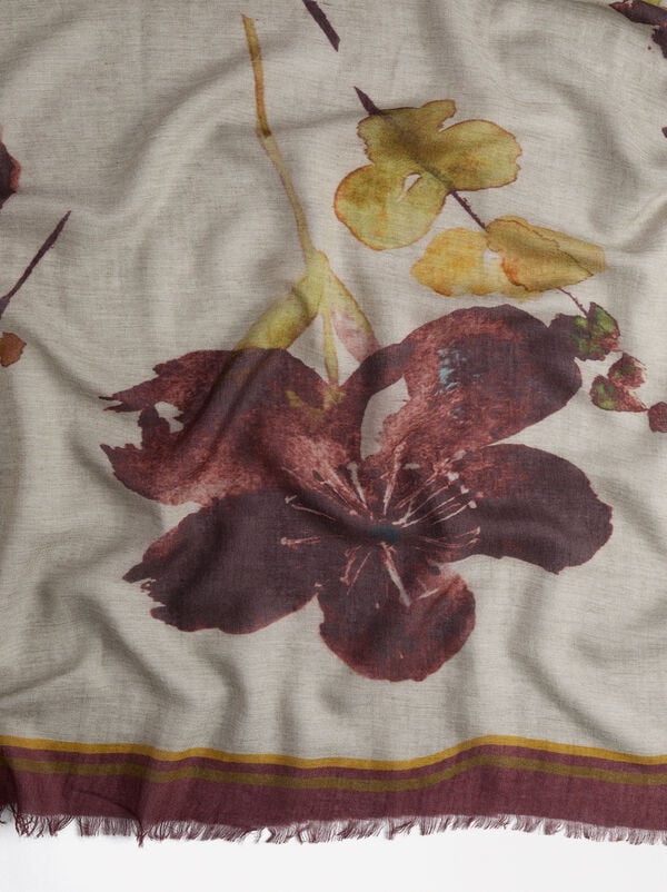 Foulard in cotone con stampa floreale