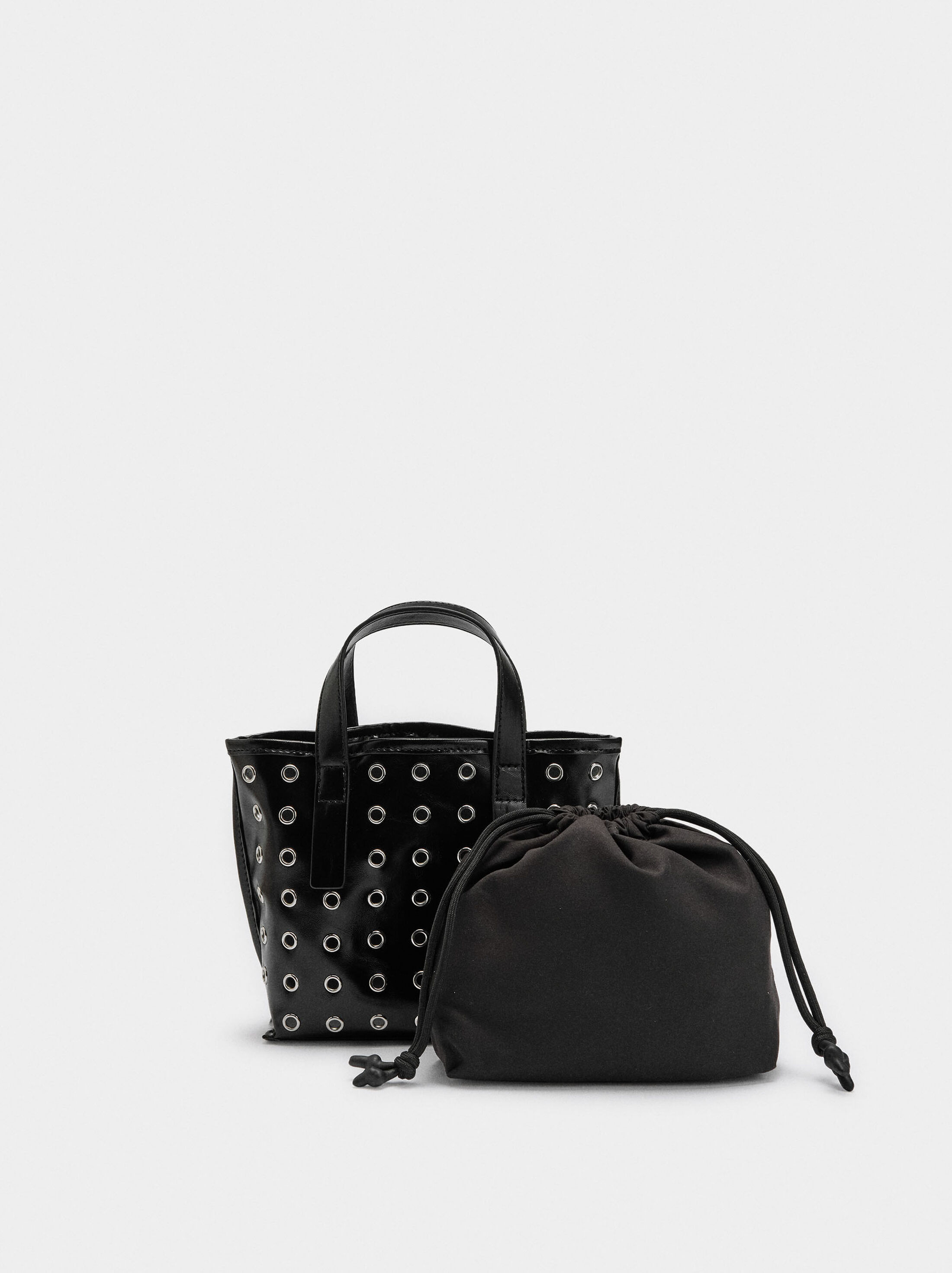 Tote bag with studs and inner pouch image number 2.0