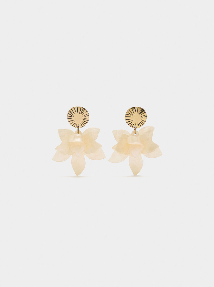 Pendientes maxi de flor perolada