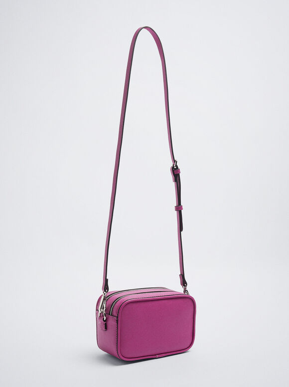 Basic Crossbody Bag, Pink, hi-res