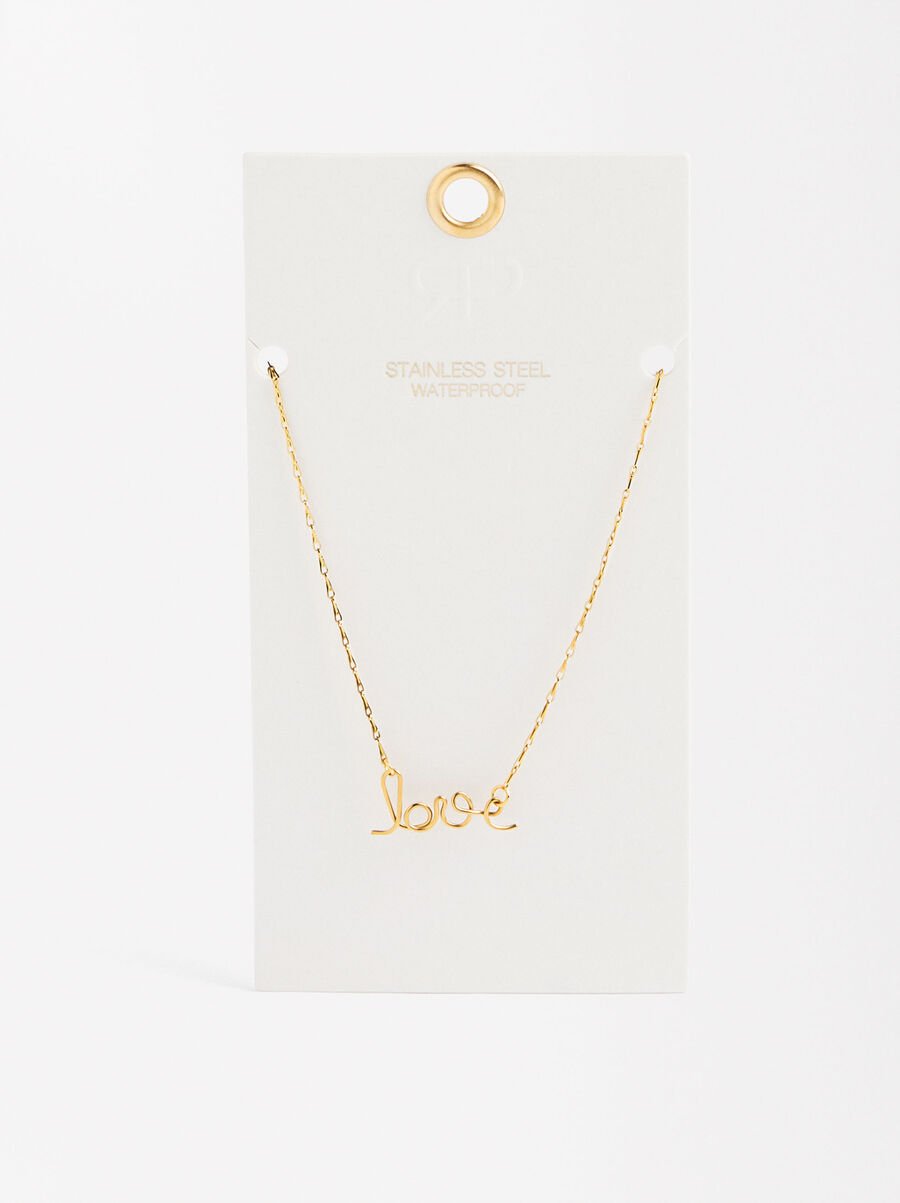 Collar fino LOVE - acero inoxidable