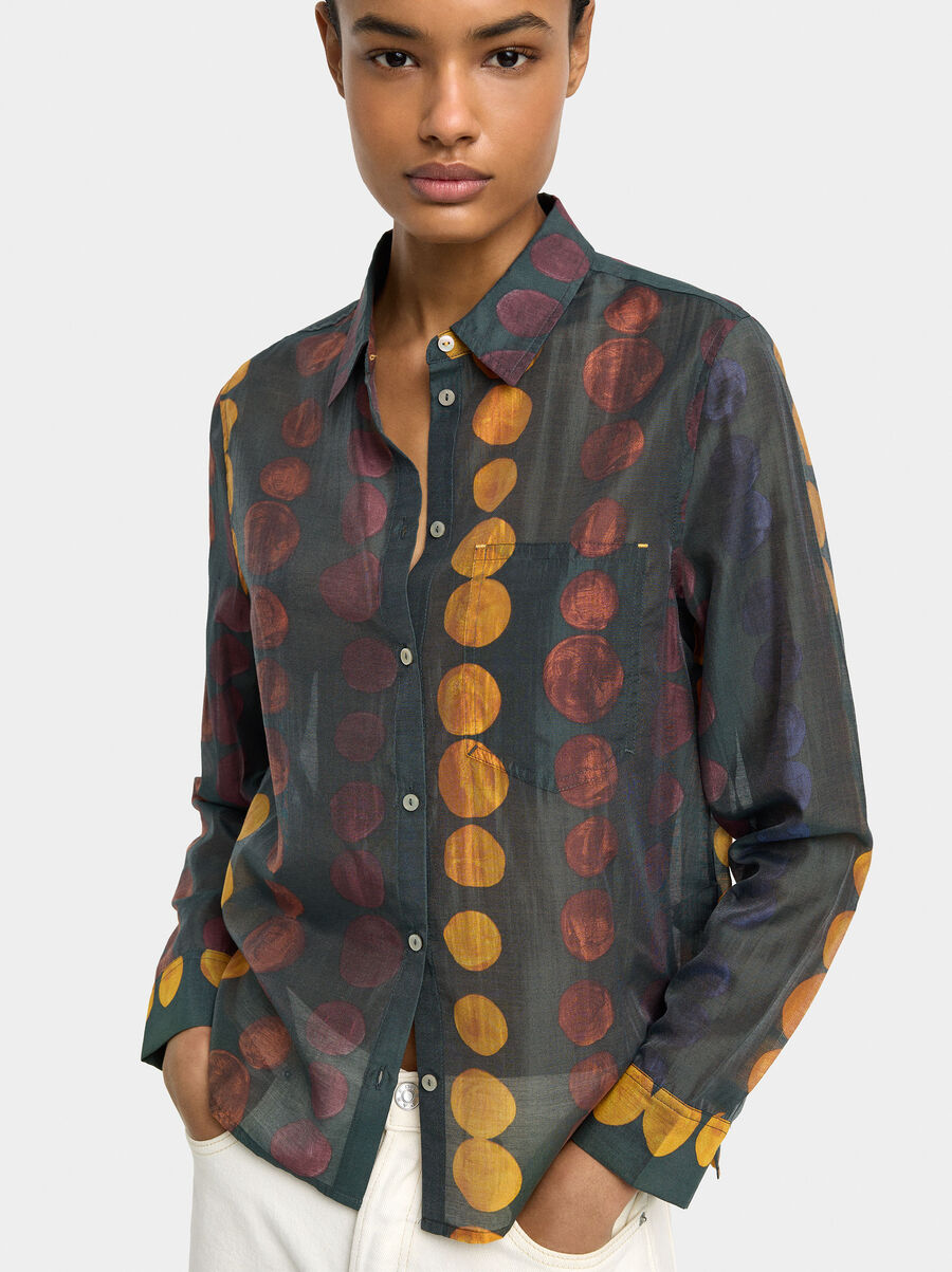 Camisa semitransparente estampada