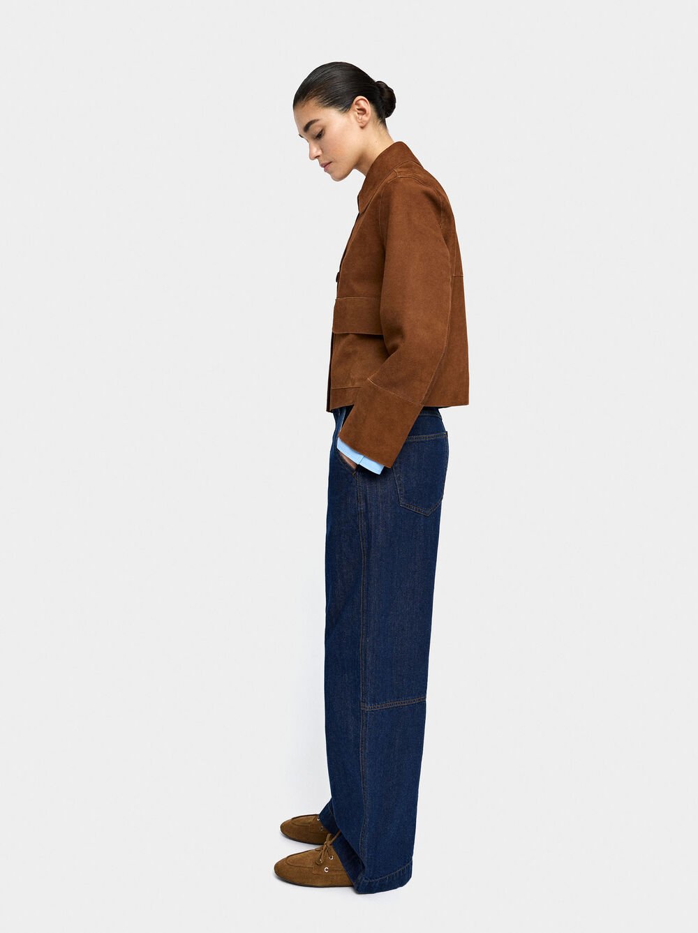 Straight denim trousers