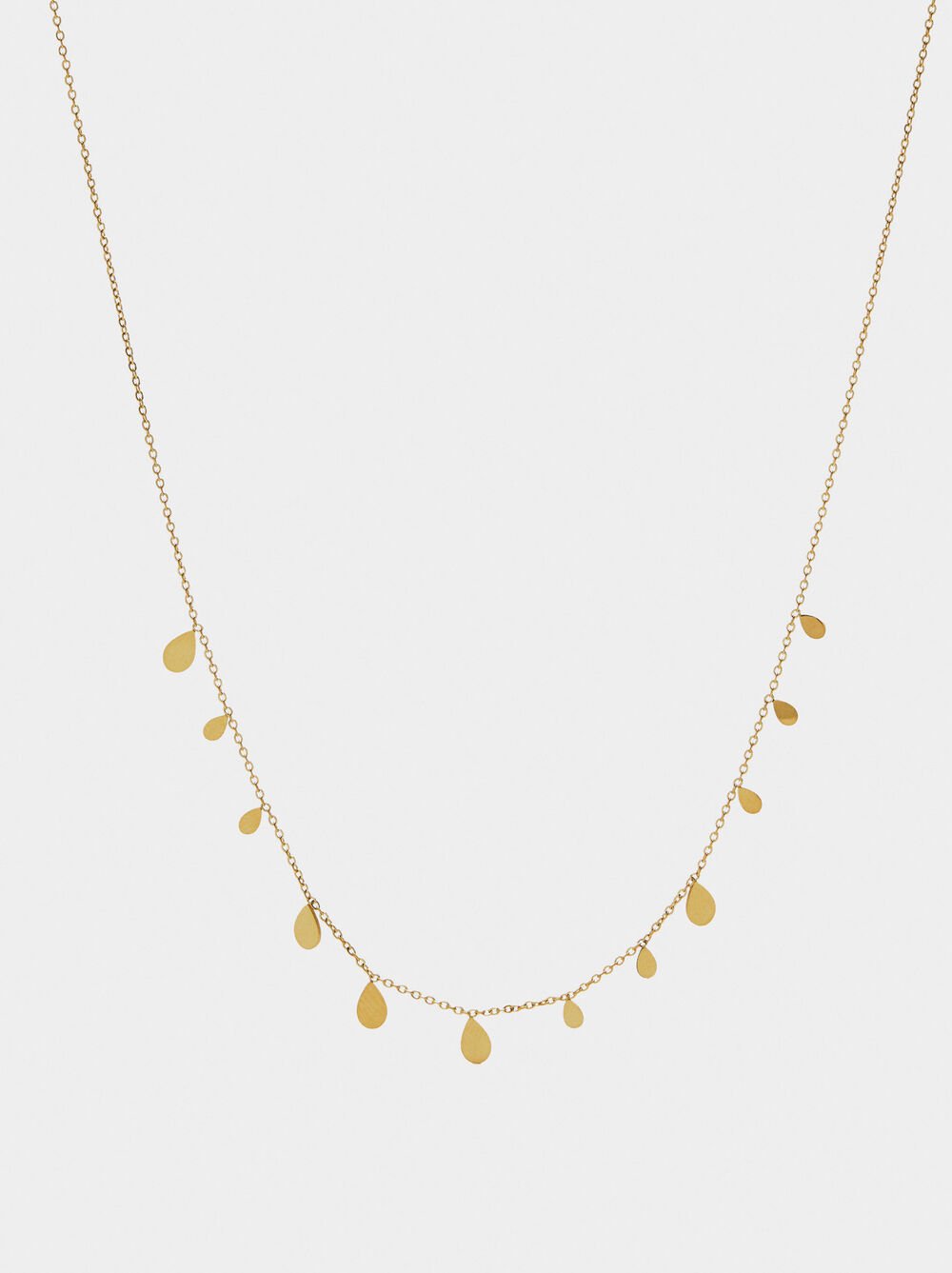 Short necklace with teardrops – stainless steel