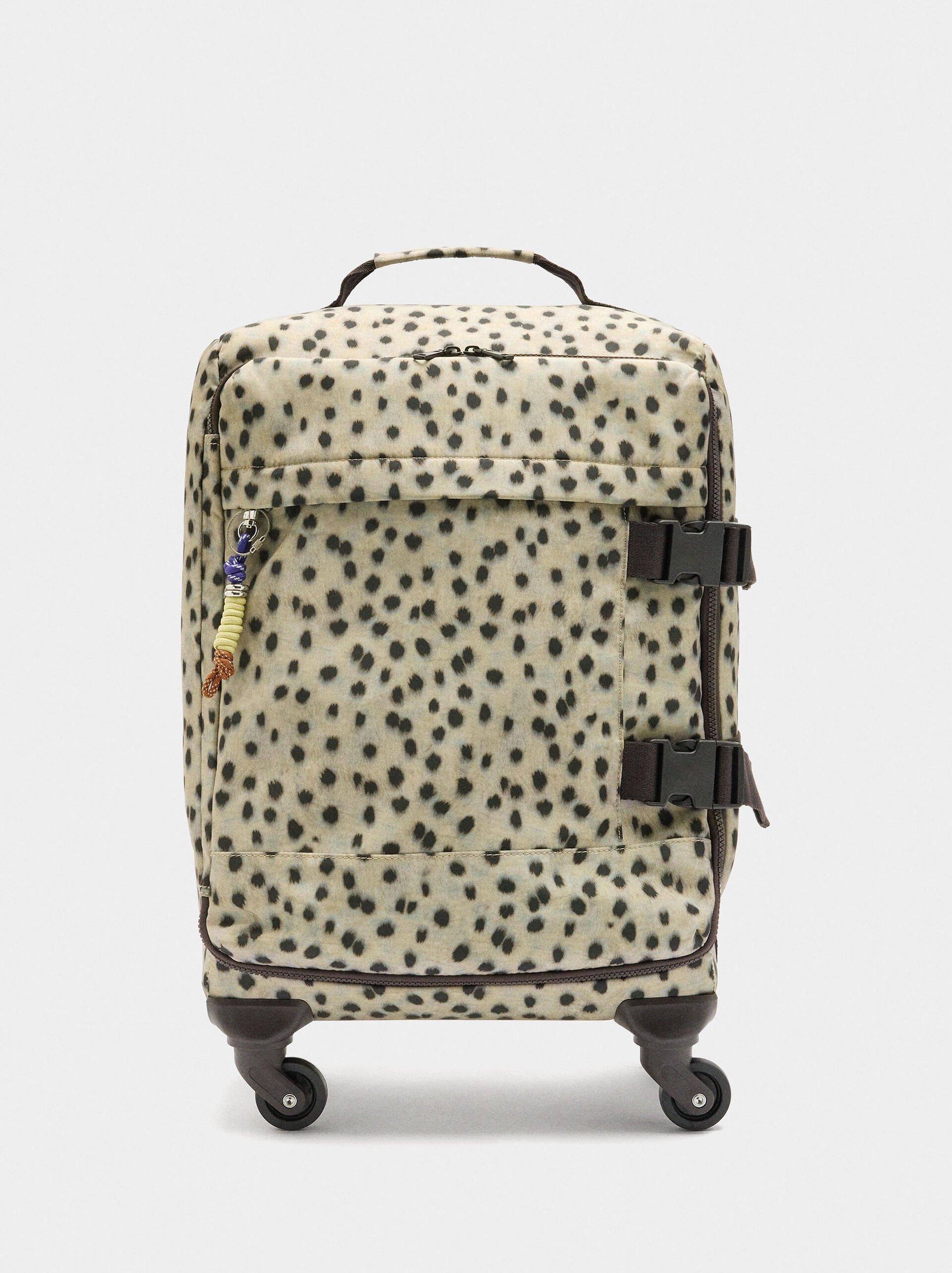 Travel suitcase with animal printed nylon image number 0.0