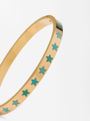 Bracelet With Enameled Stars - Stainless Steel