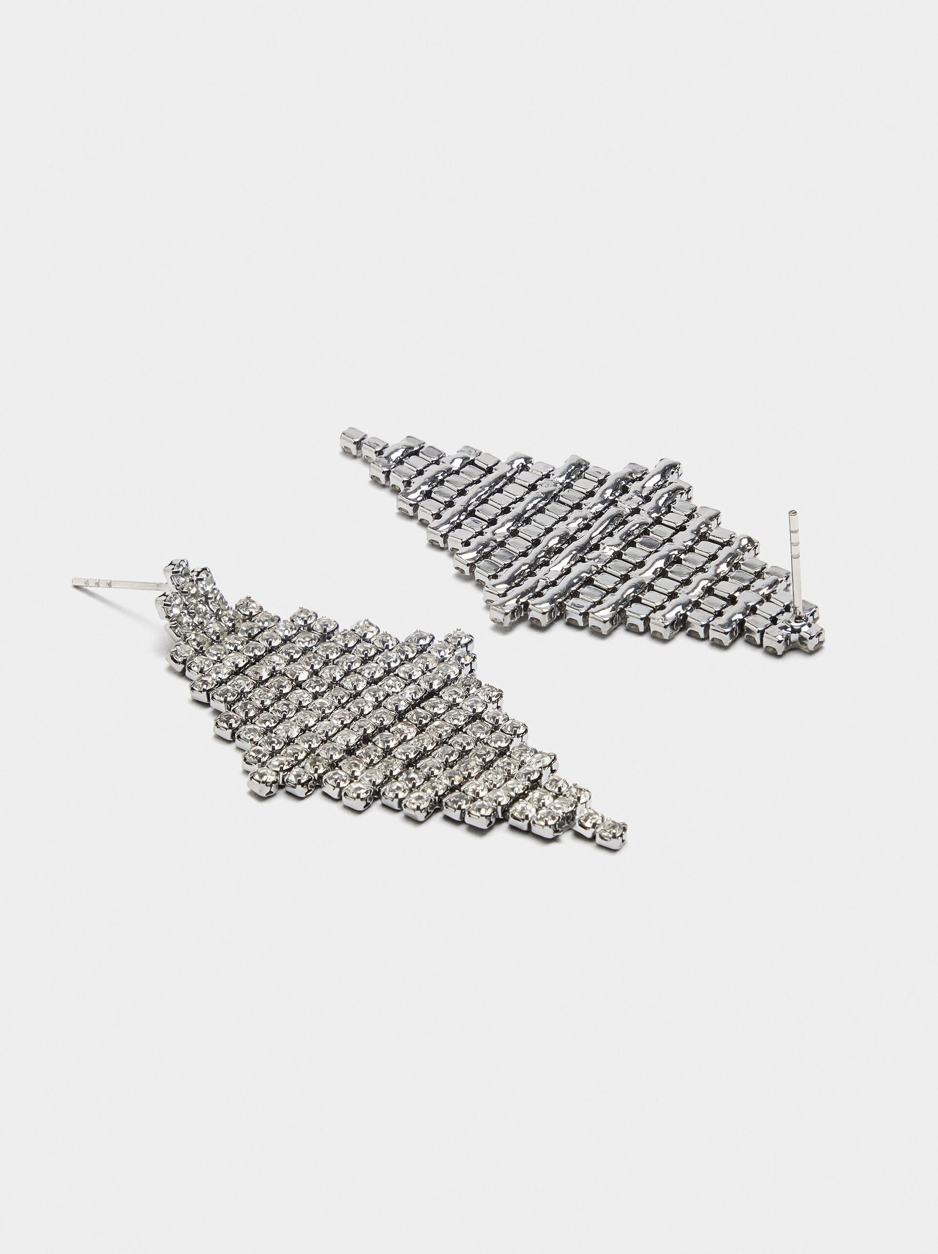 Diamond-shaped earrings with crystals image number 1.0