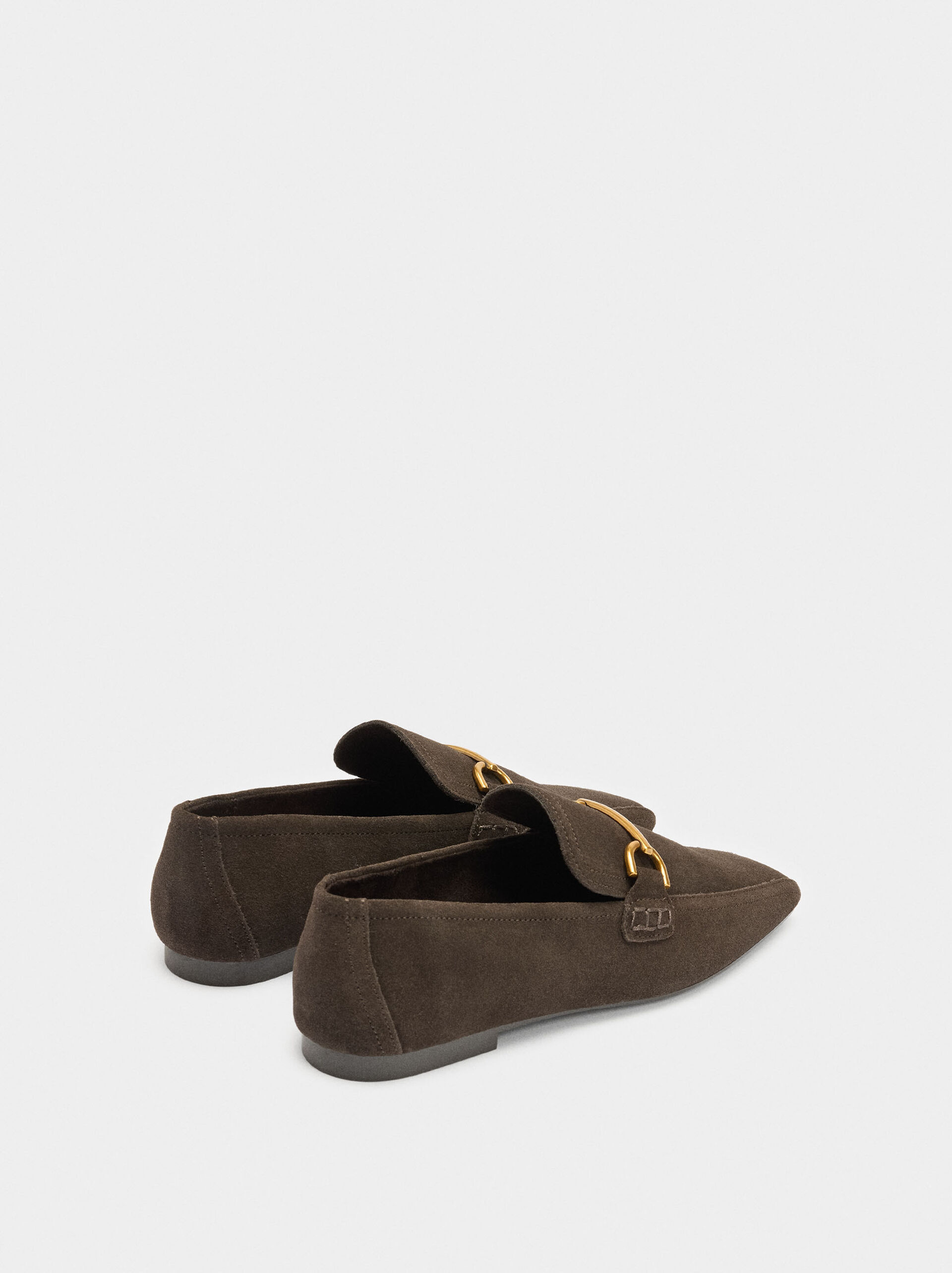 Leather moccasins with metallic detail image number 3.0