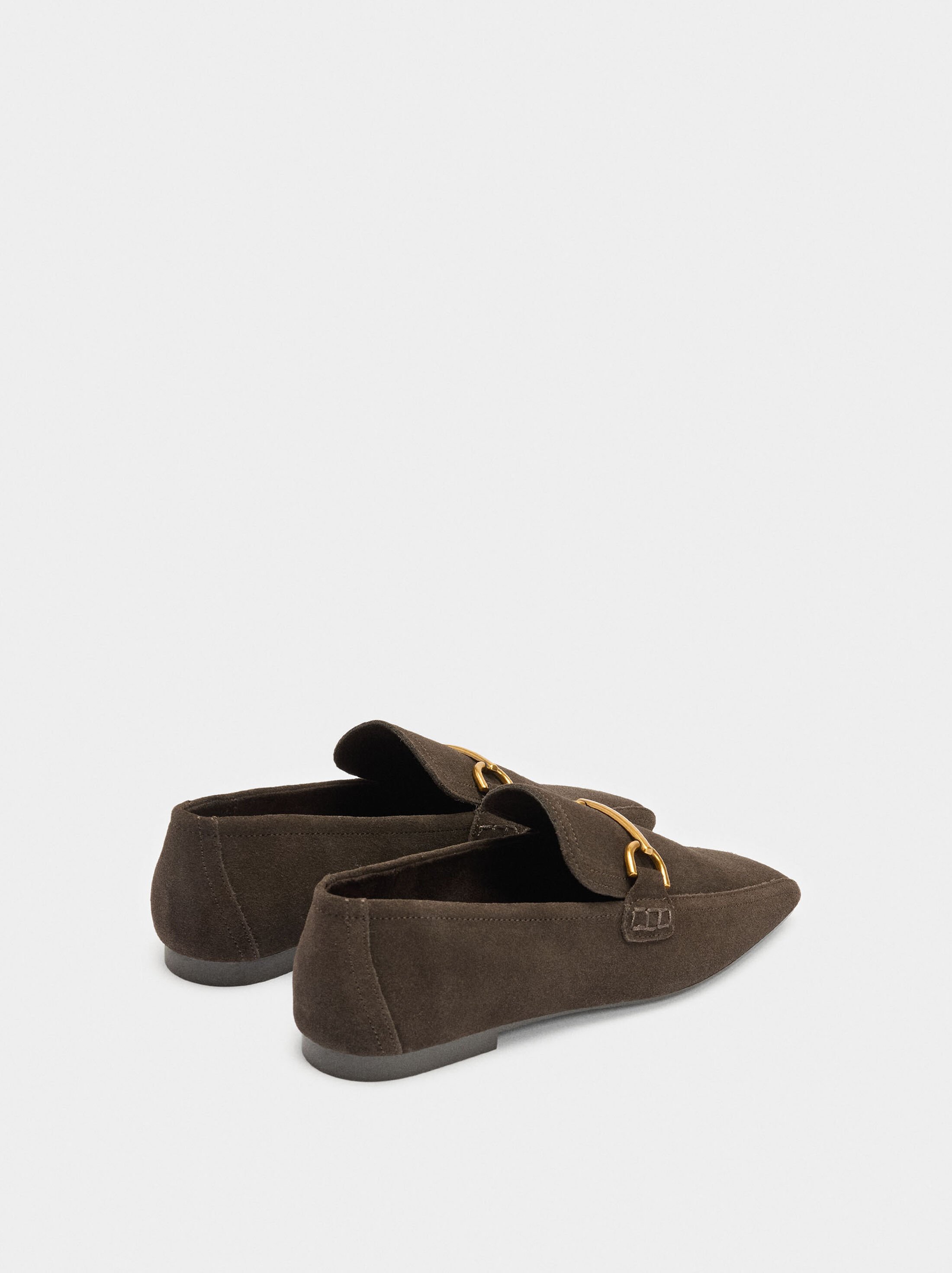 Leather moccasins with metallic detail image number 3.0