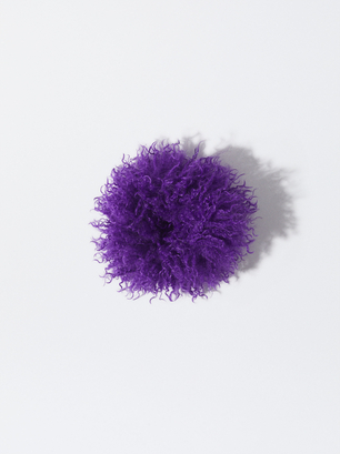 Online Exclusive - Scrunchie With Fur, Purple, hi-res