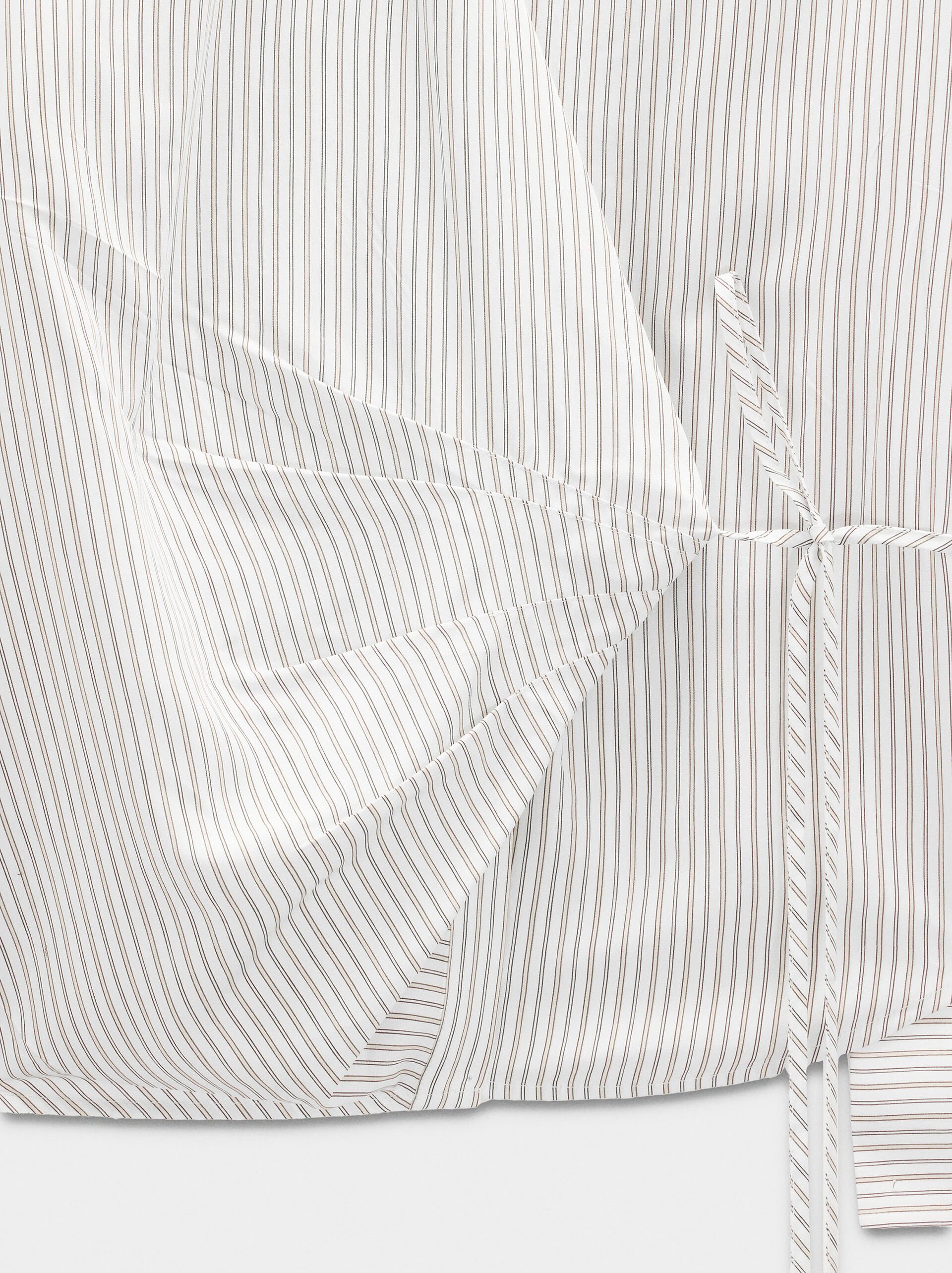Striped shirt with wrap and draped detail image number 5.0