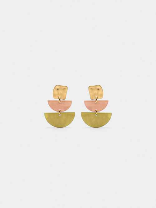 Geometric earrings with resin