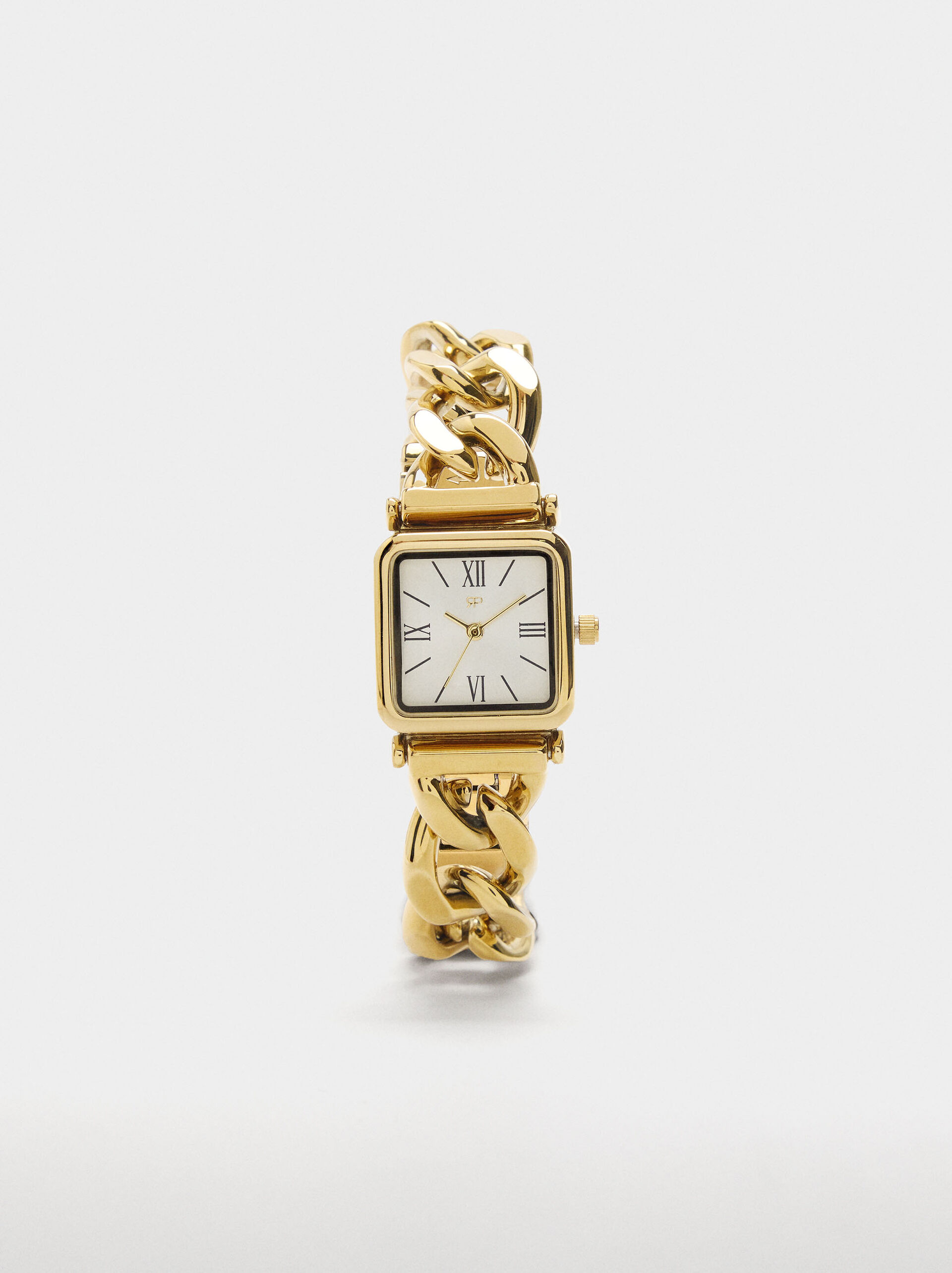 Watch with square dial and links bracelet image number 0.0