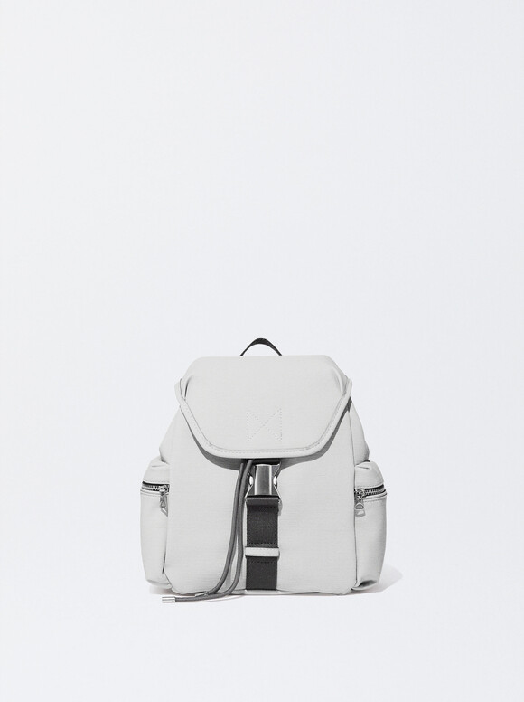 Backpack With Outside Pockets, Grey, hi-res