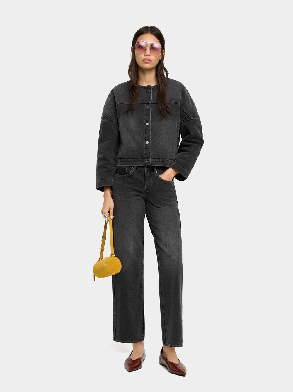 Chemise en jean effet délavé