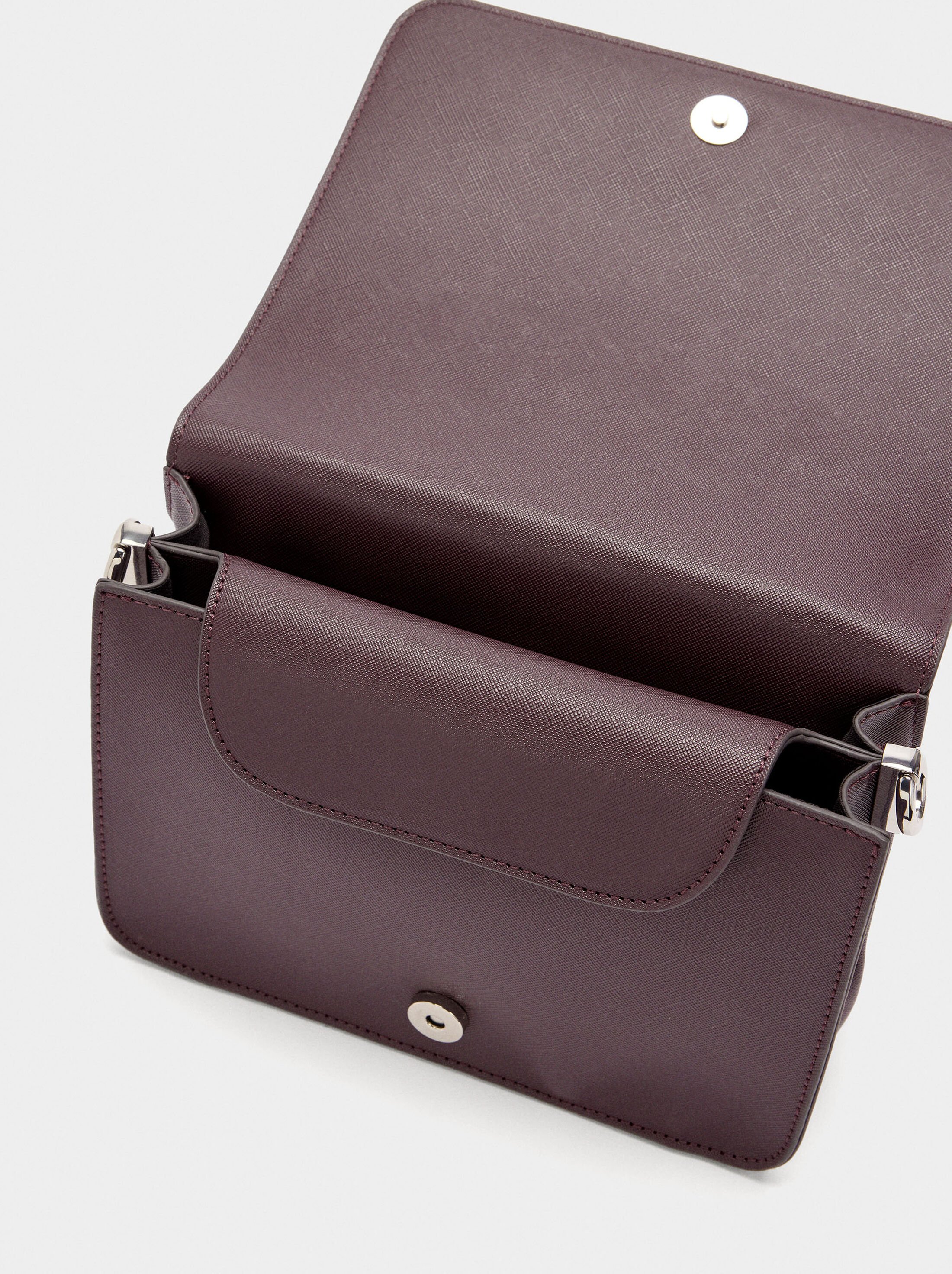 Crossbody bag with texture and flap closure image number 4.0