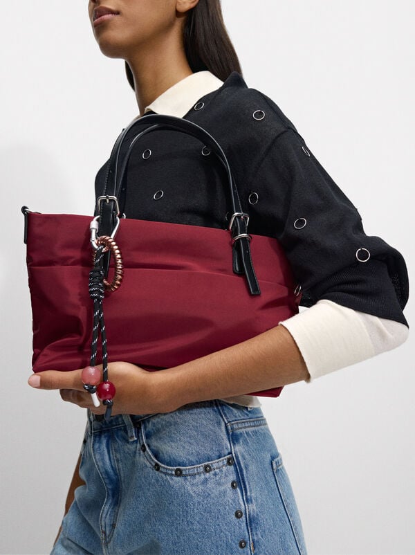 Nylon tote bag with strap M