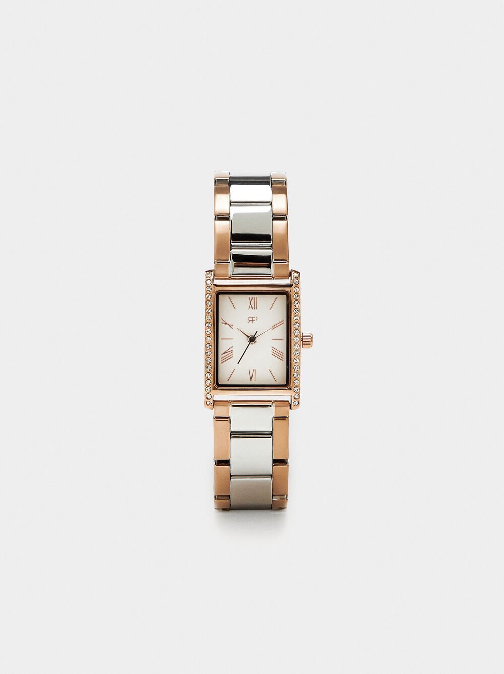 Bicolor watch with stainless steel bracelet