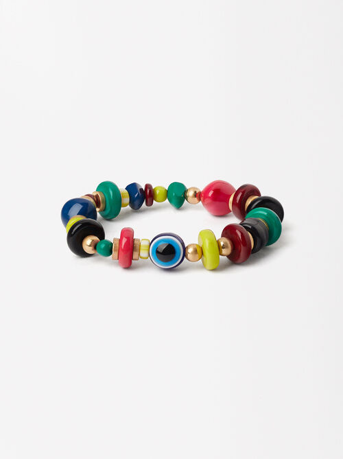 Bracelet Élastique À Perles Multicolores